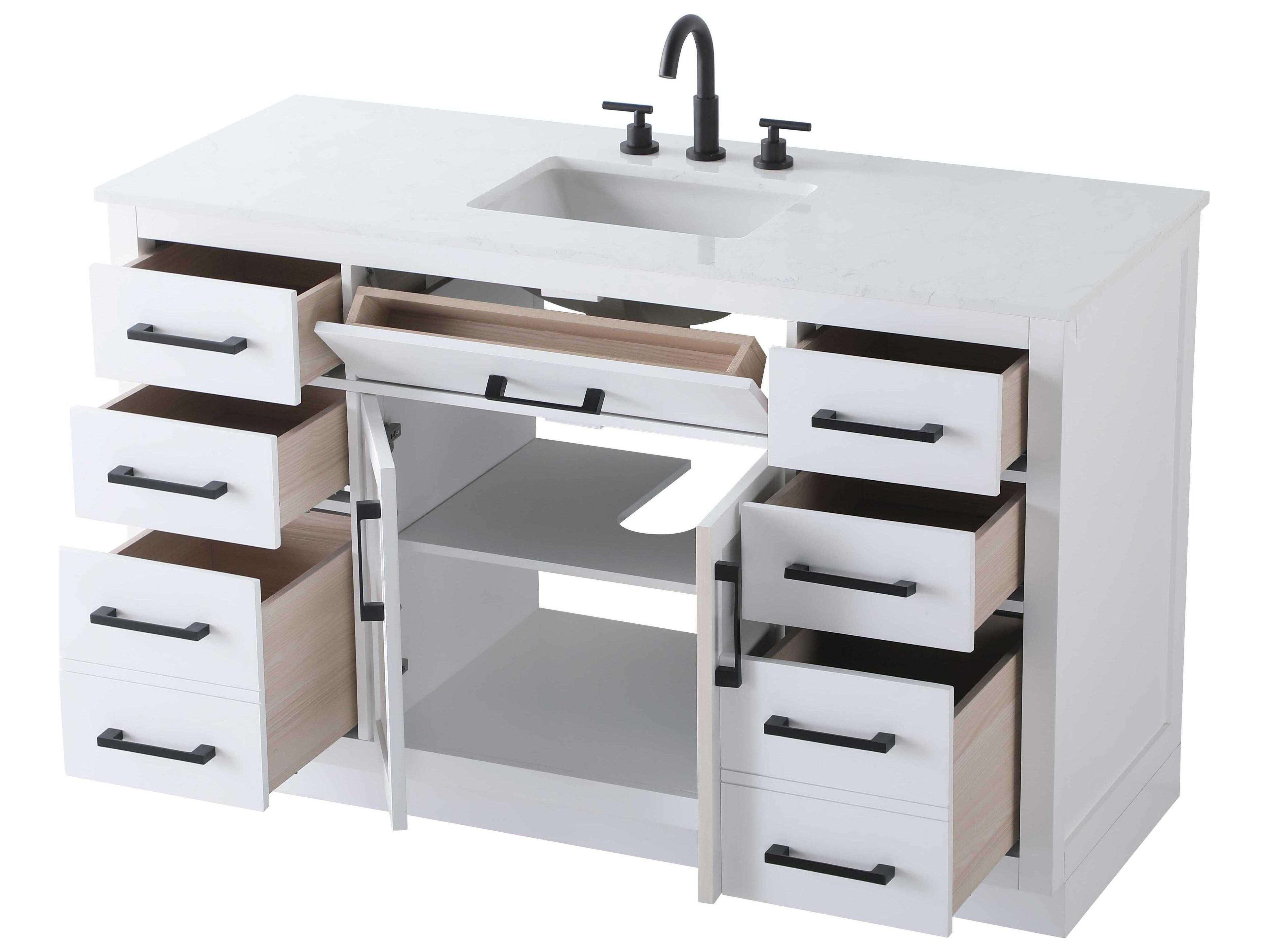 Elegant Lighting Alden White 54" Vanity