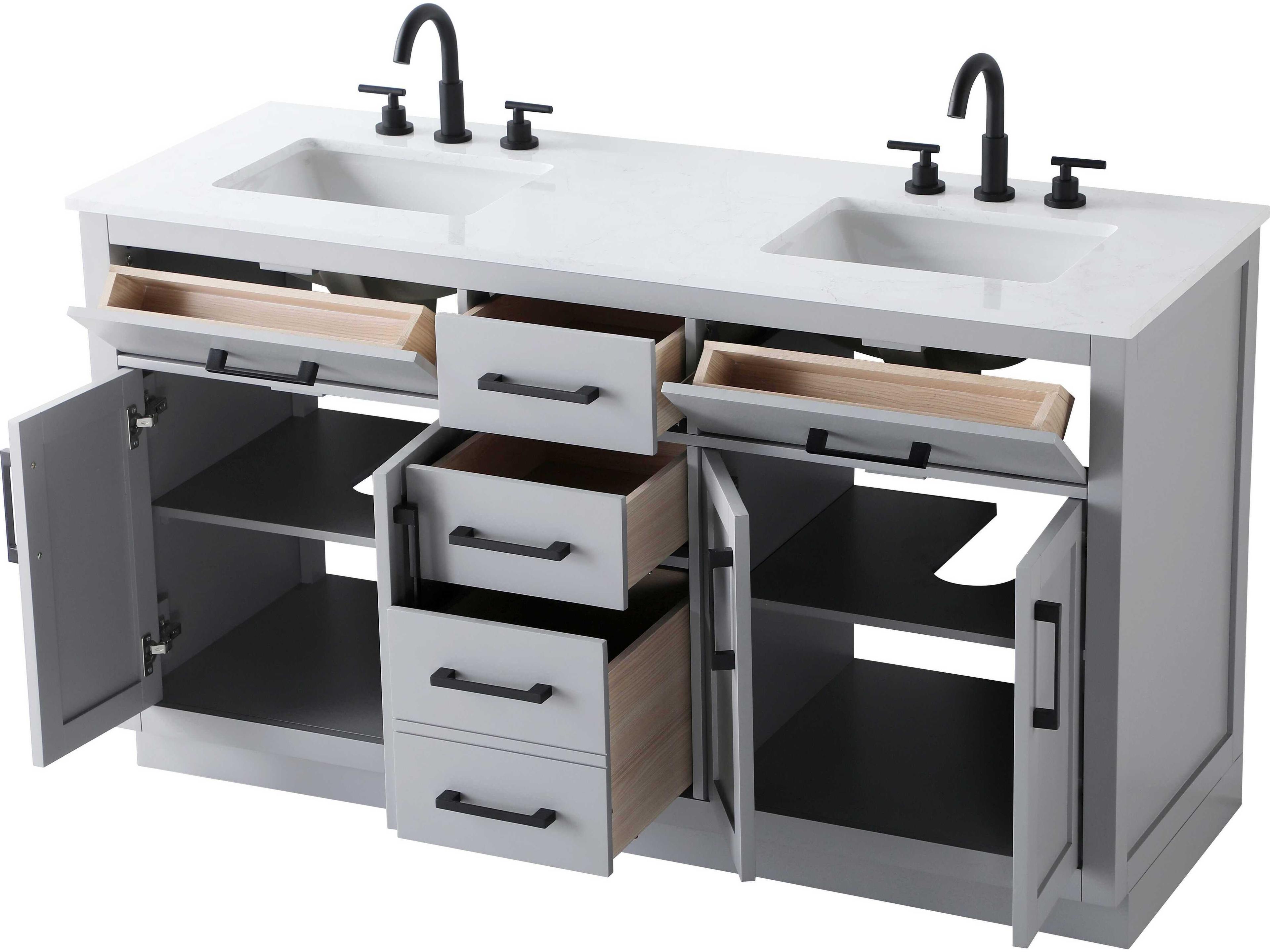 Elegant Lighting Alden Grey 60" Vanity