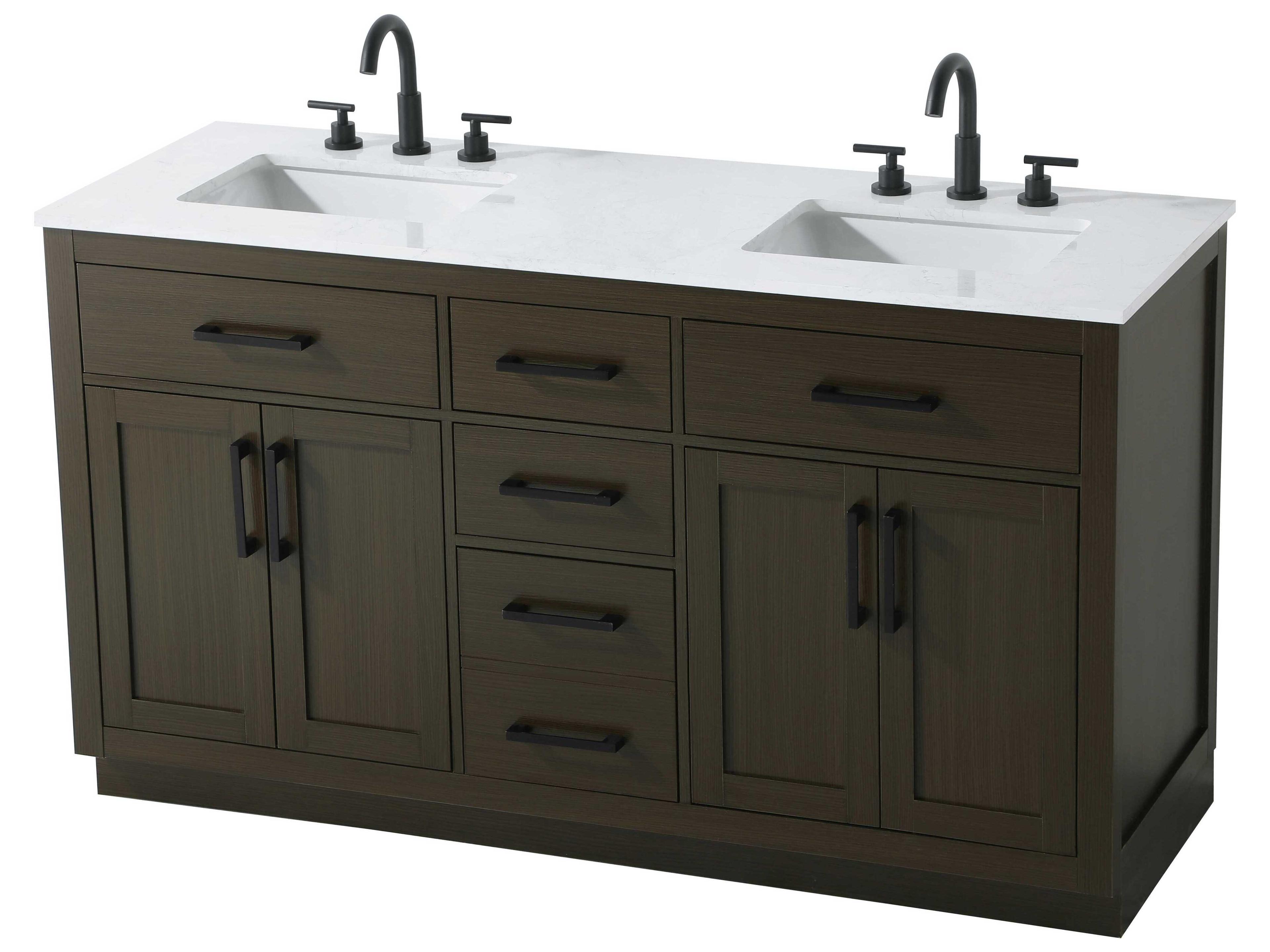 Elegant Lighting Alden Mocha Brown 60" Vanity