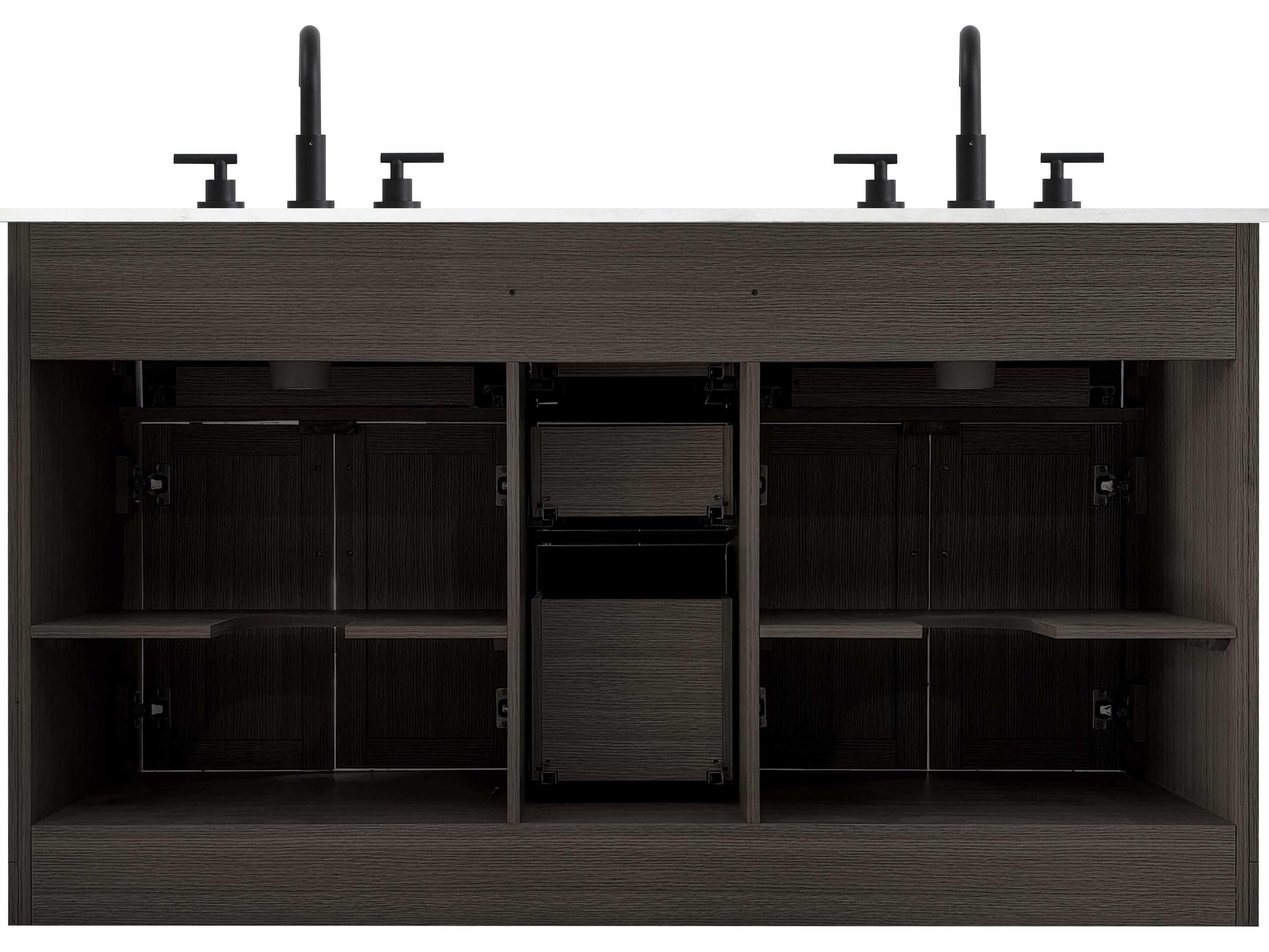 Elegant Lighting Alden Mocha Brown 60" Vanity