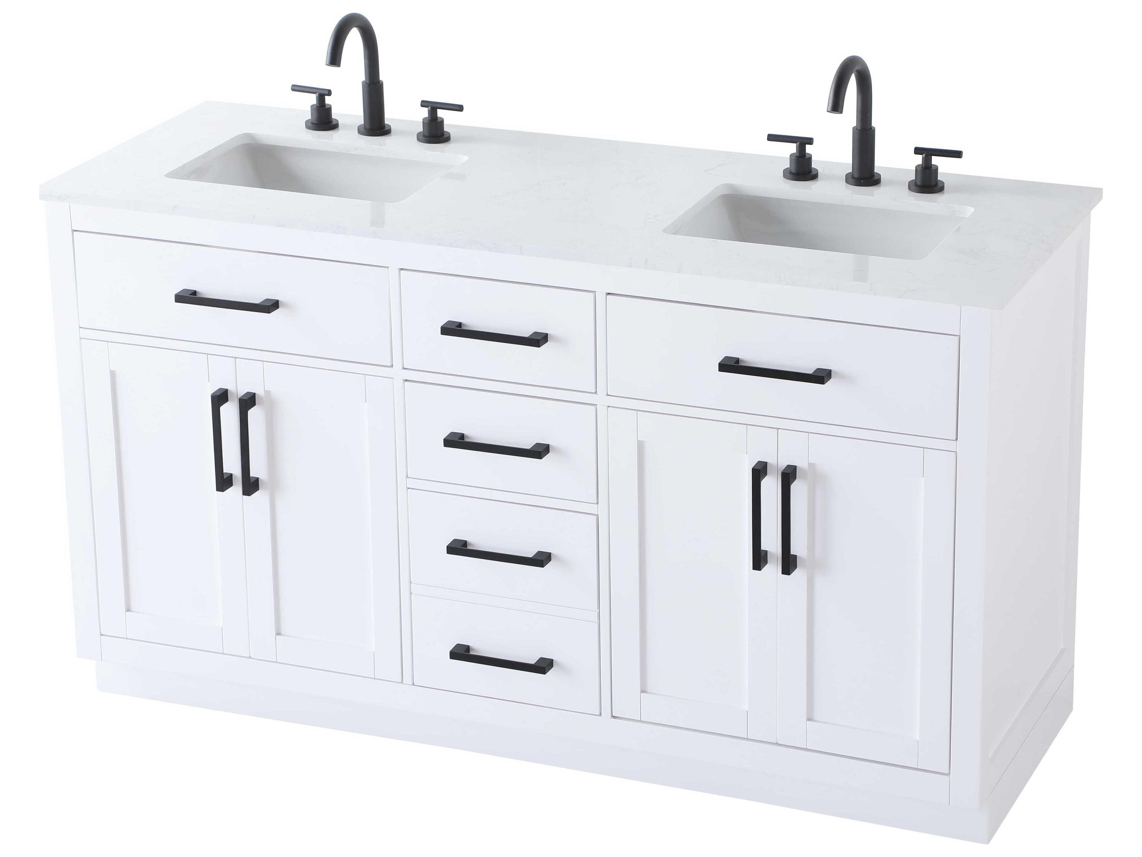 Elegant Lighting Alden White 60" Vanity