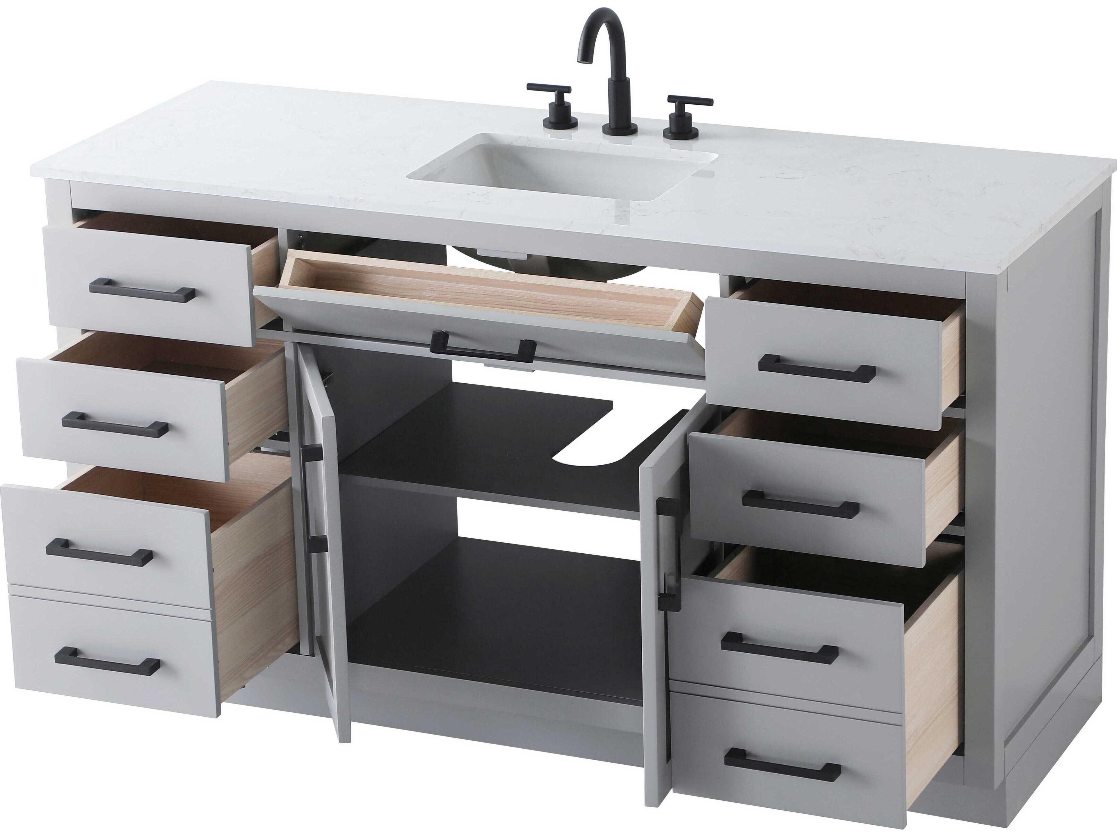 Elegant Lighting Alden Grey 60" Vanity