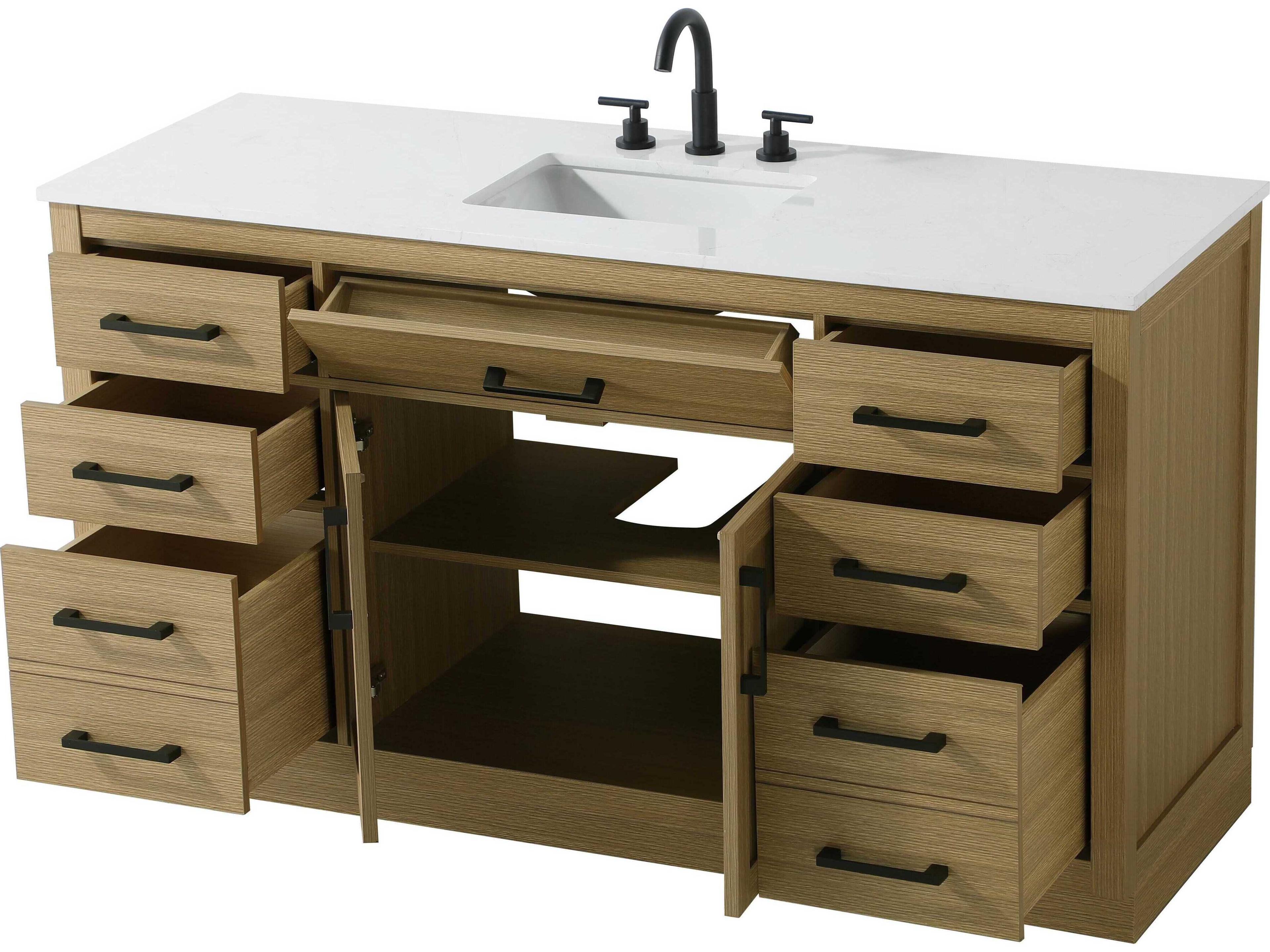 Elegant Lighting Alden Honey Brown 60" Vanity