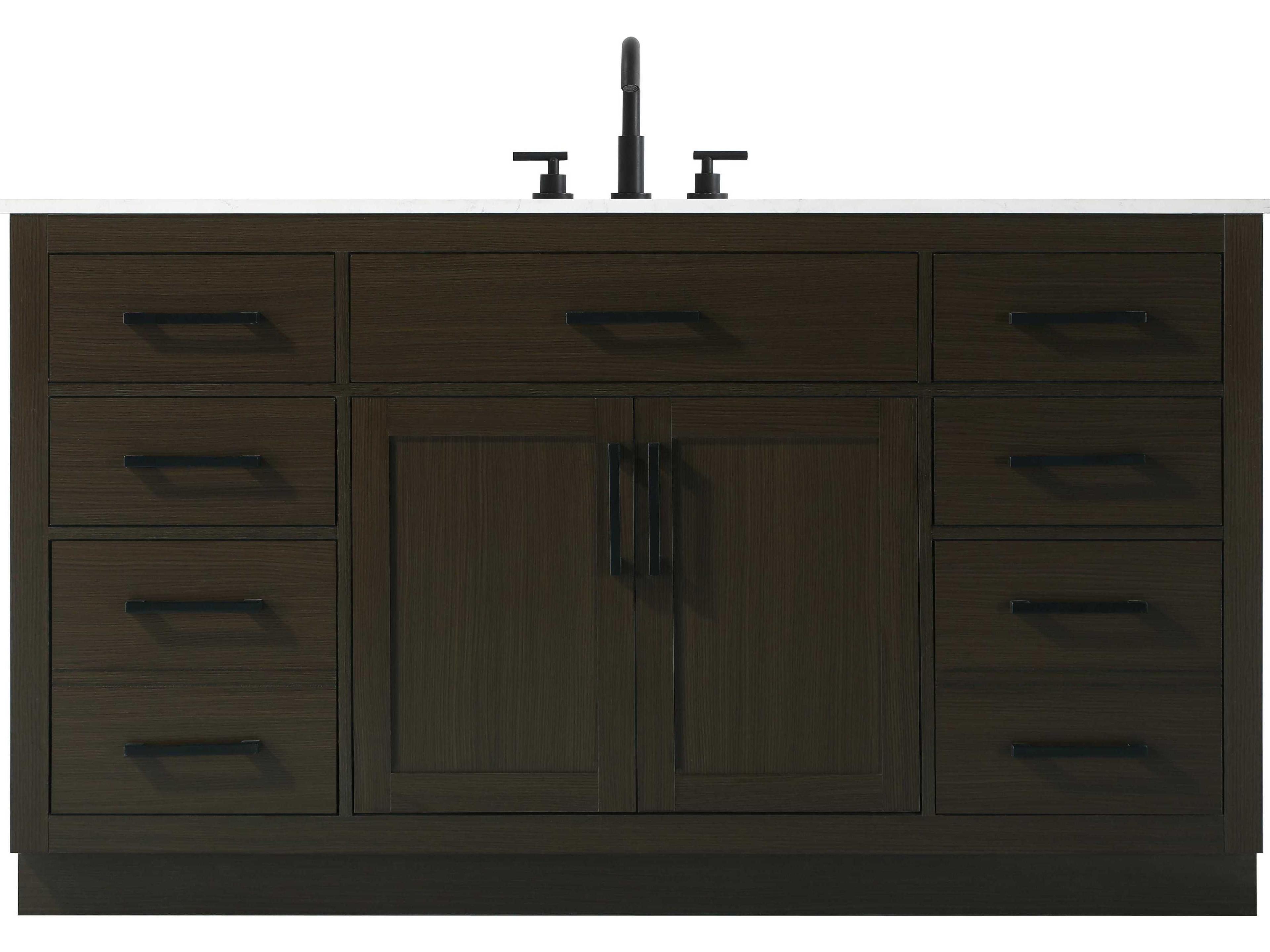 Elegant Lighting Alden Mocha Brown 60" Vanity