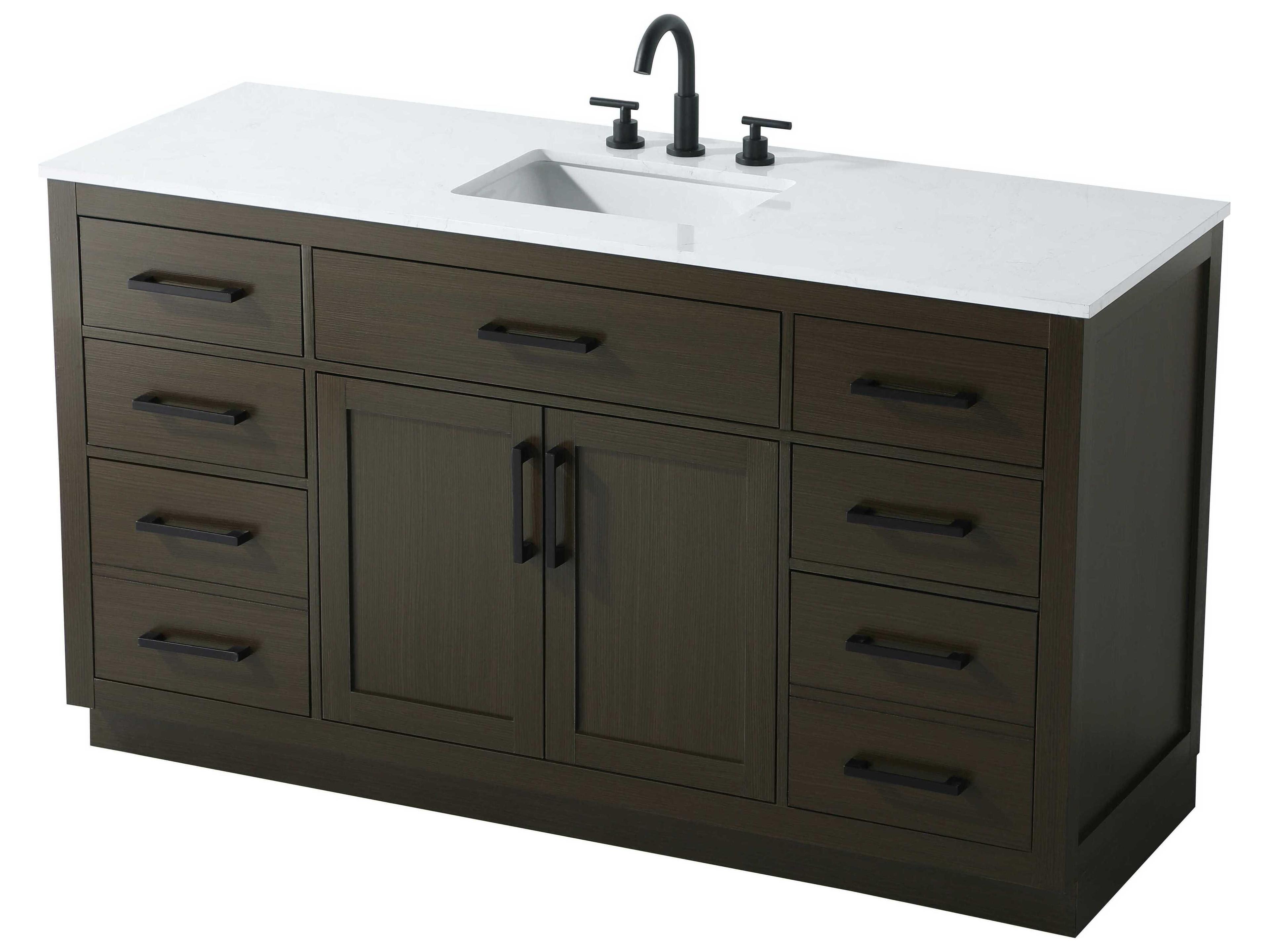 Elegant Lighting Alden Mocha Brown 60" Vanity