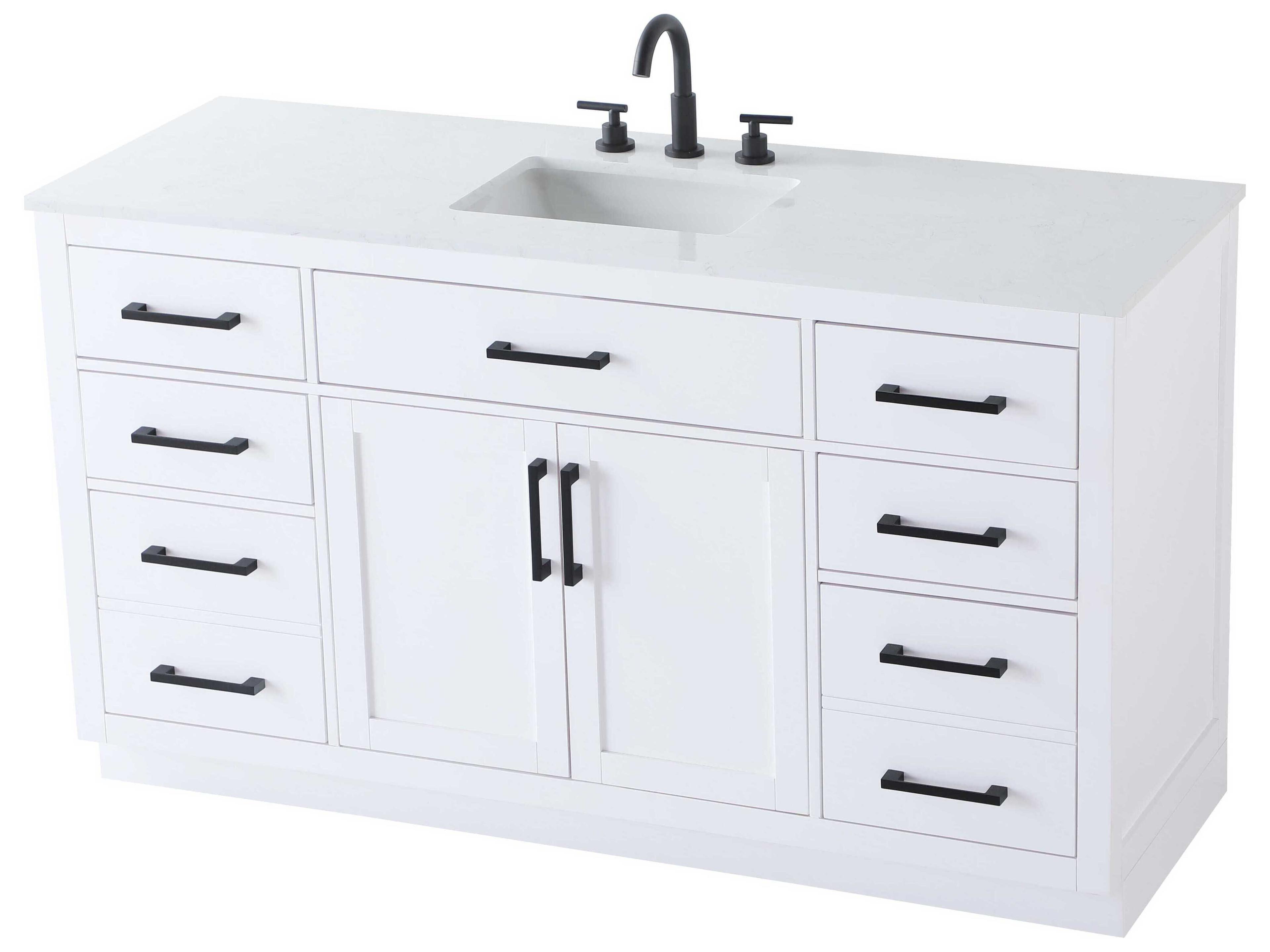 Elegant Lighting Alden White 60" Vanity