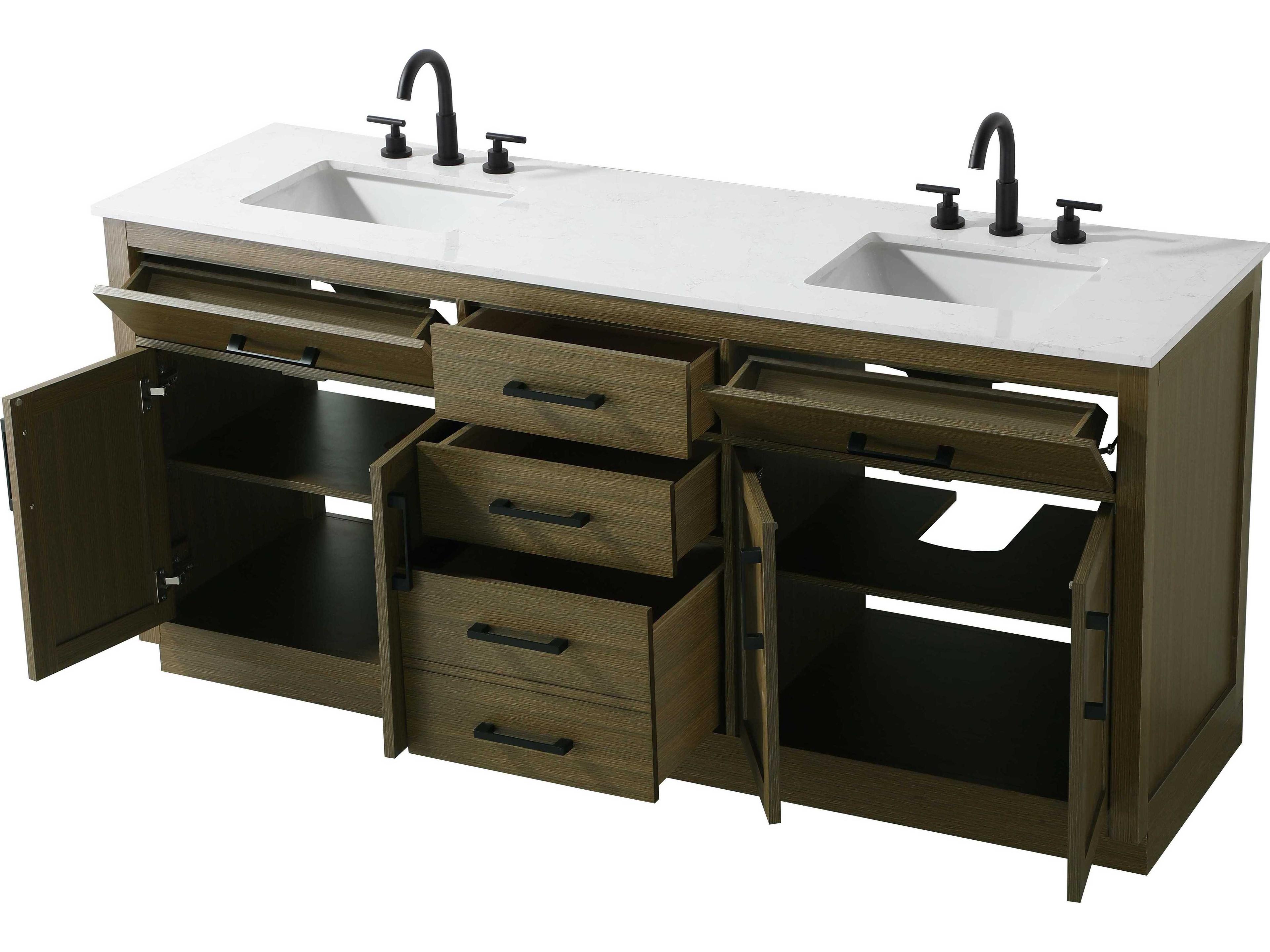 Elegant Lighting Alden Chestnut Brown 72" Vanity