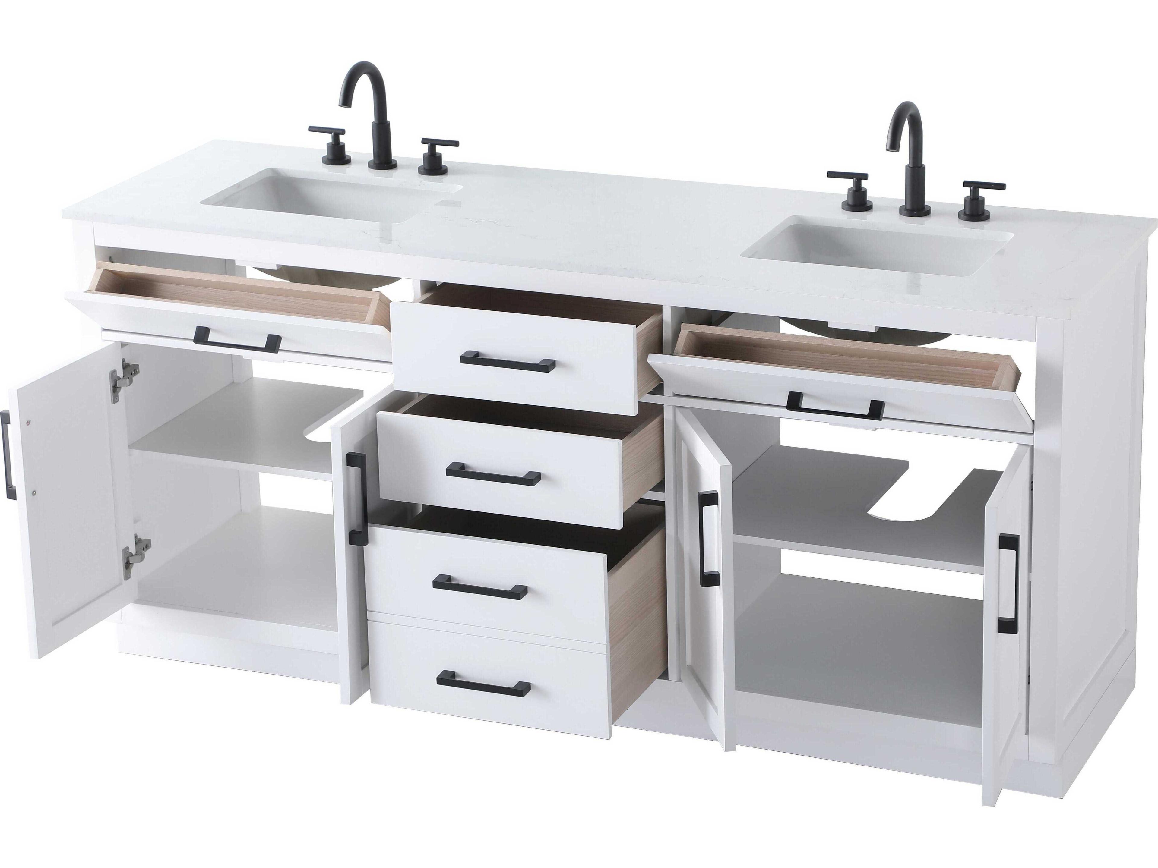 Elegant Lighting Alden White 72" Vanity