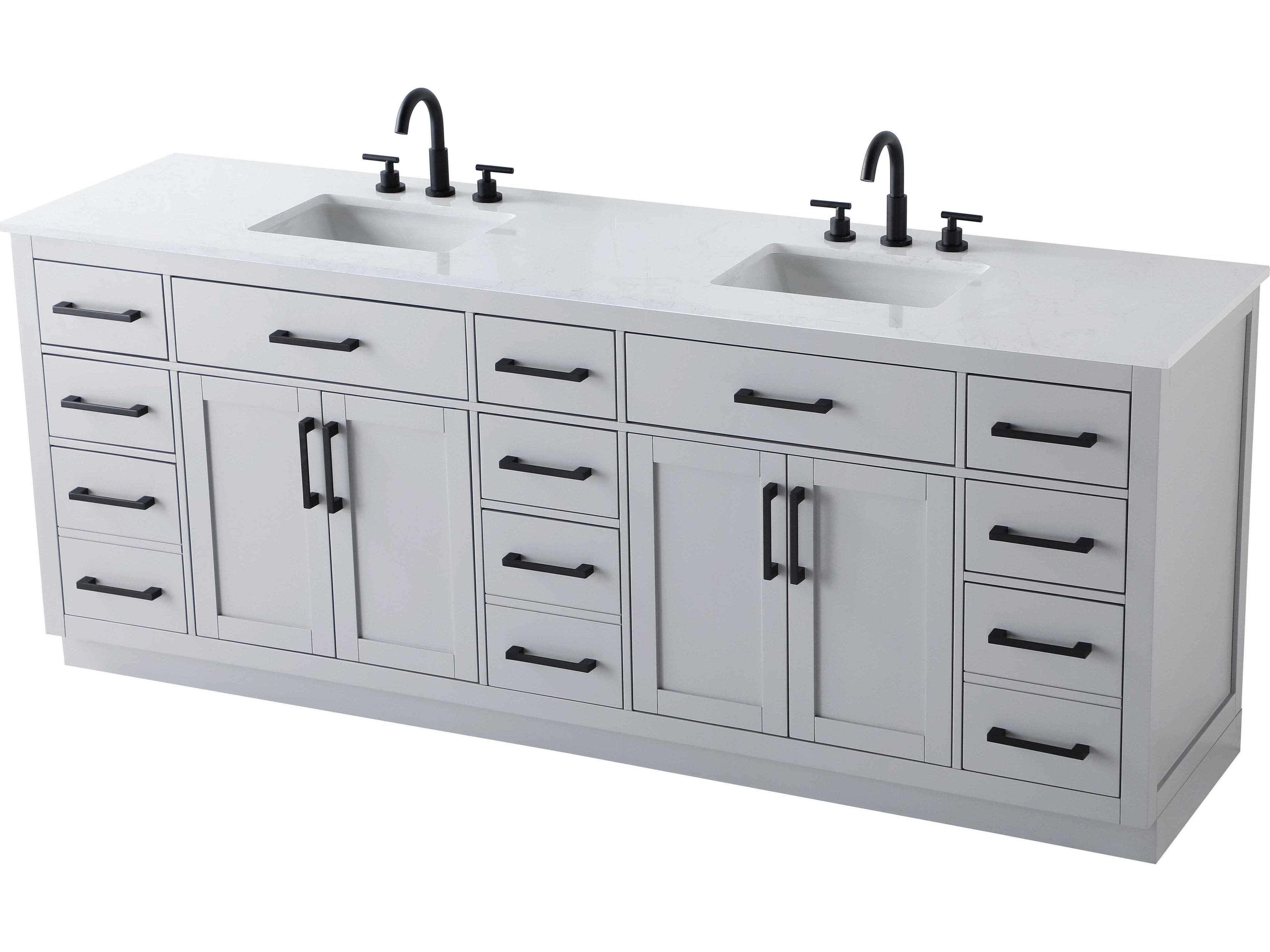 Elegant Lighting Alden Grey 84" Vanity