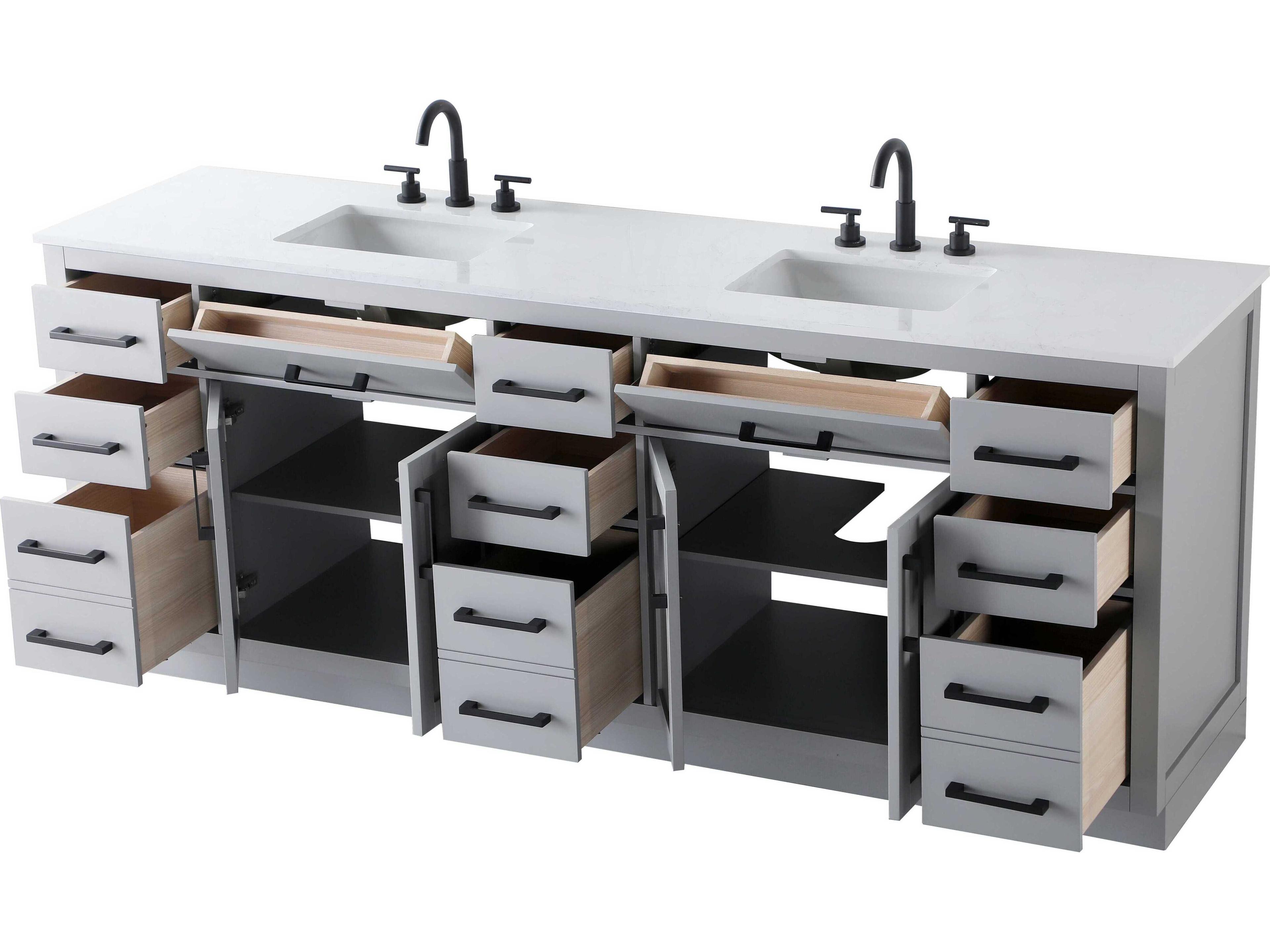 Elegant Lighting Alden Grey 84" Vanity