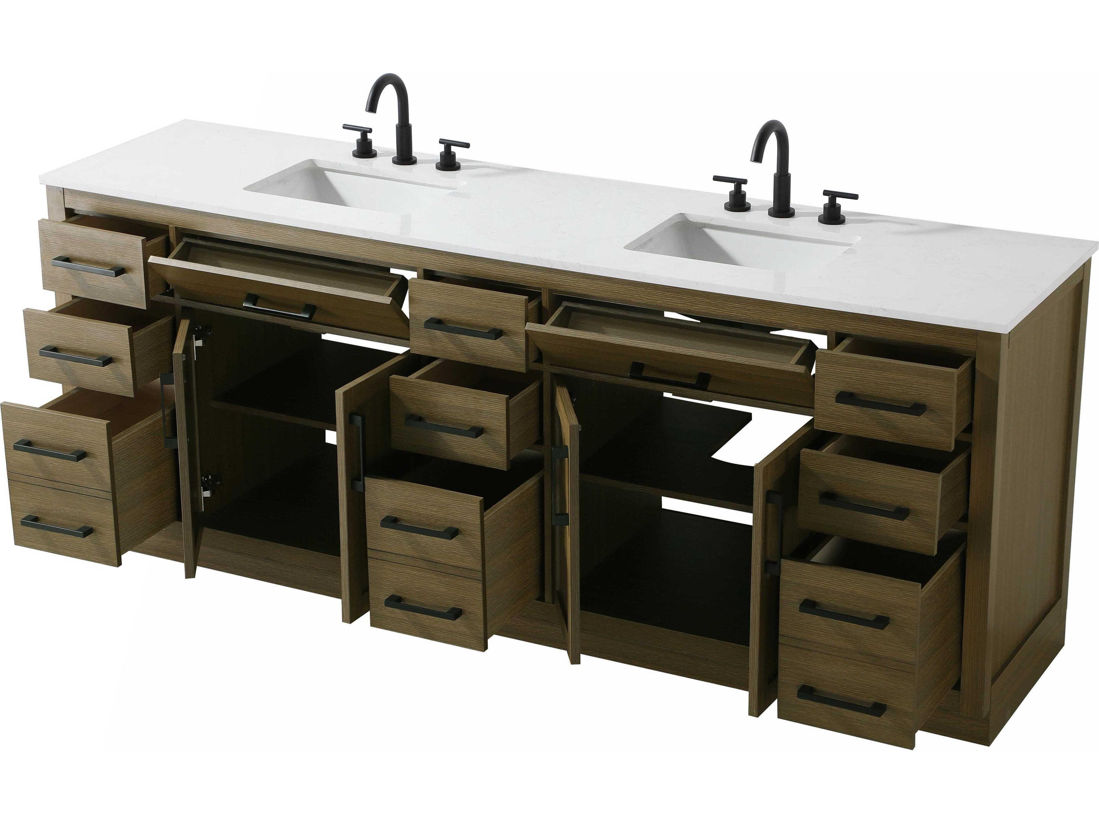 Elegant Lighting Alden Chestnut Brown 84" Vanity