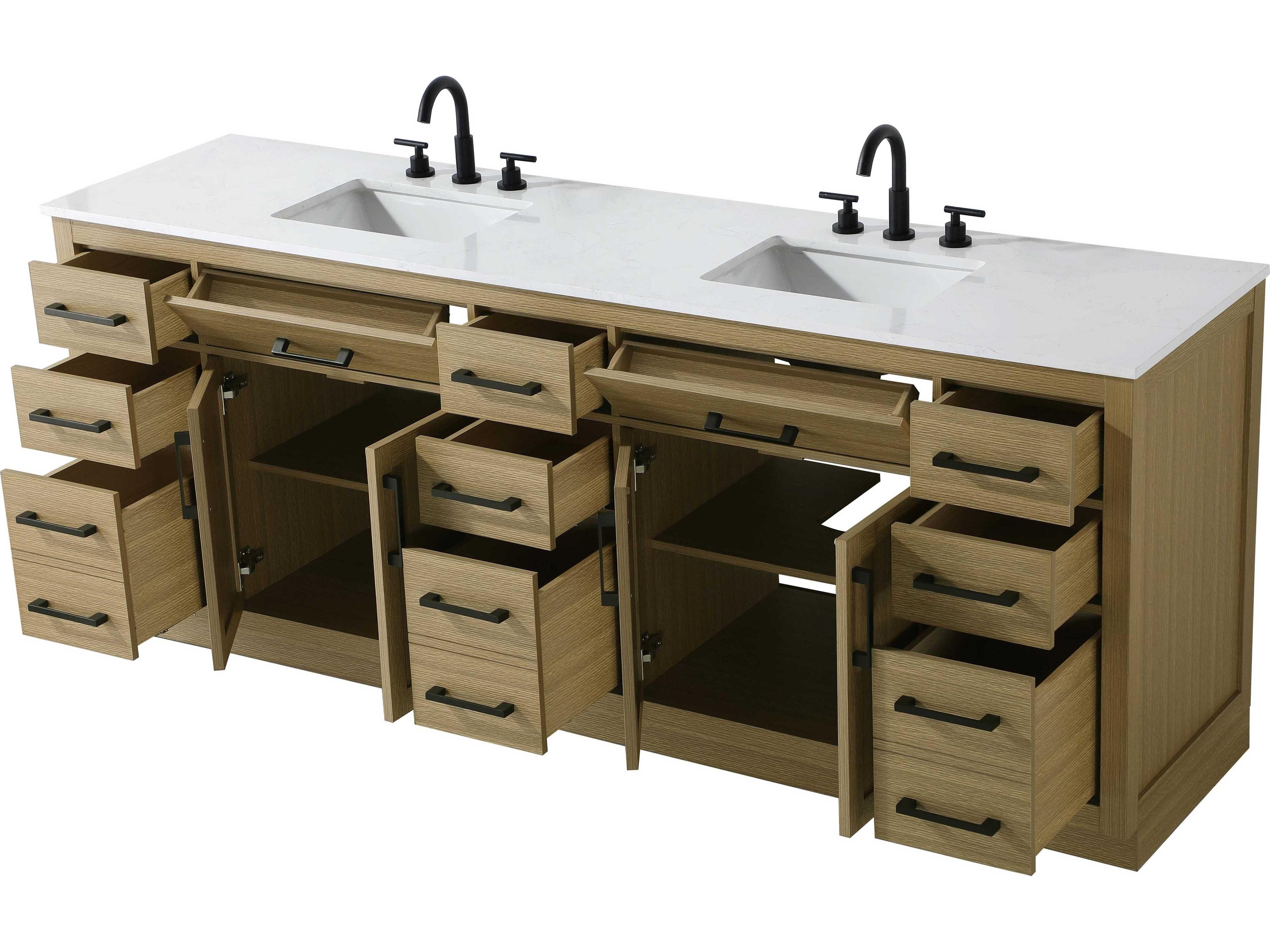 Elegant Lighting Alden Honey Brown 84" Vanity