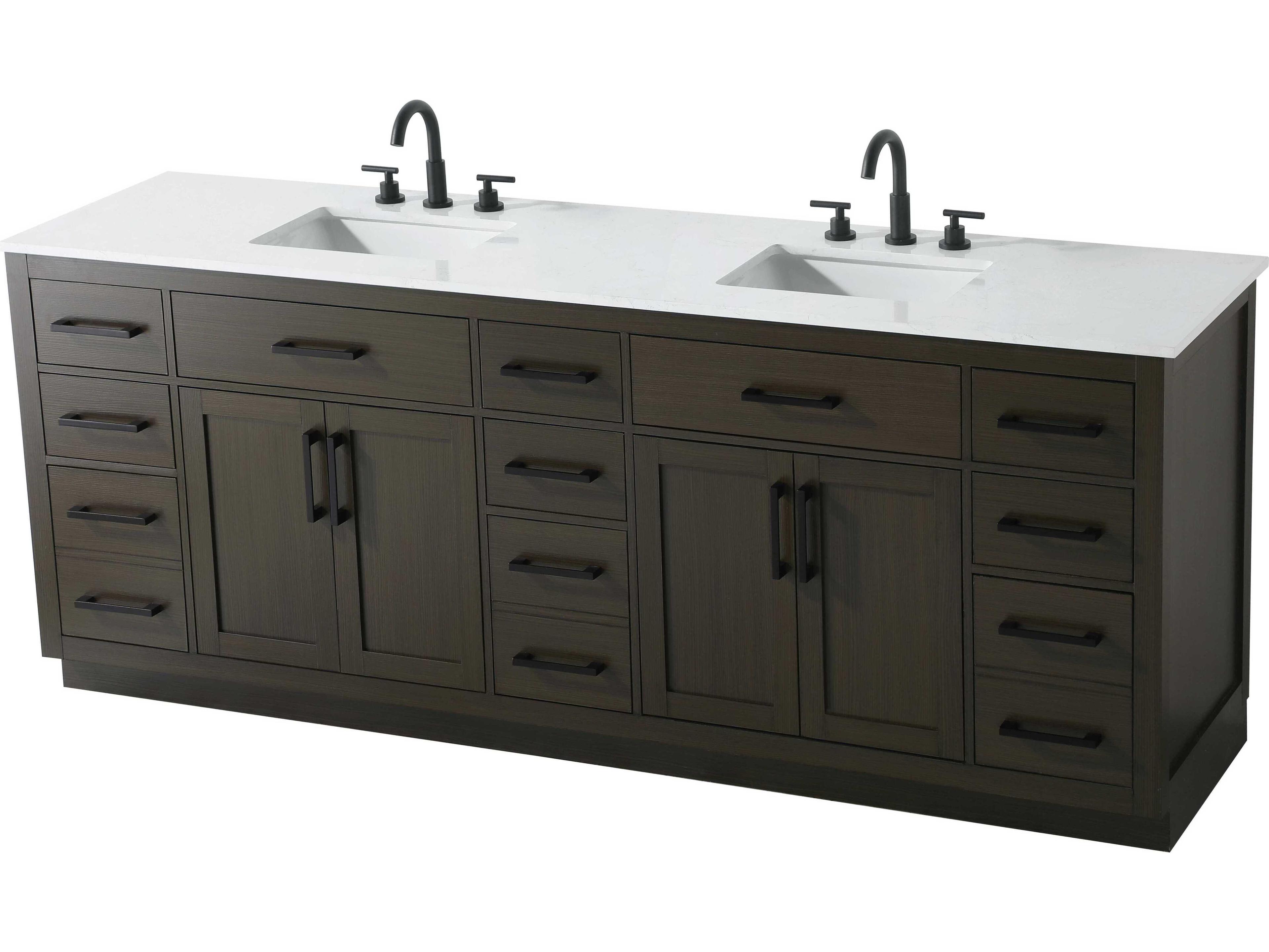 Elegant Lighting Alden Mocha Brown 84" Vanity