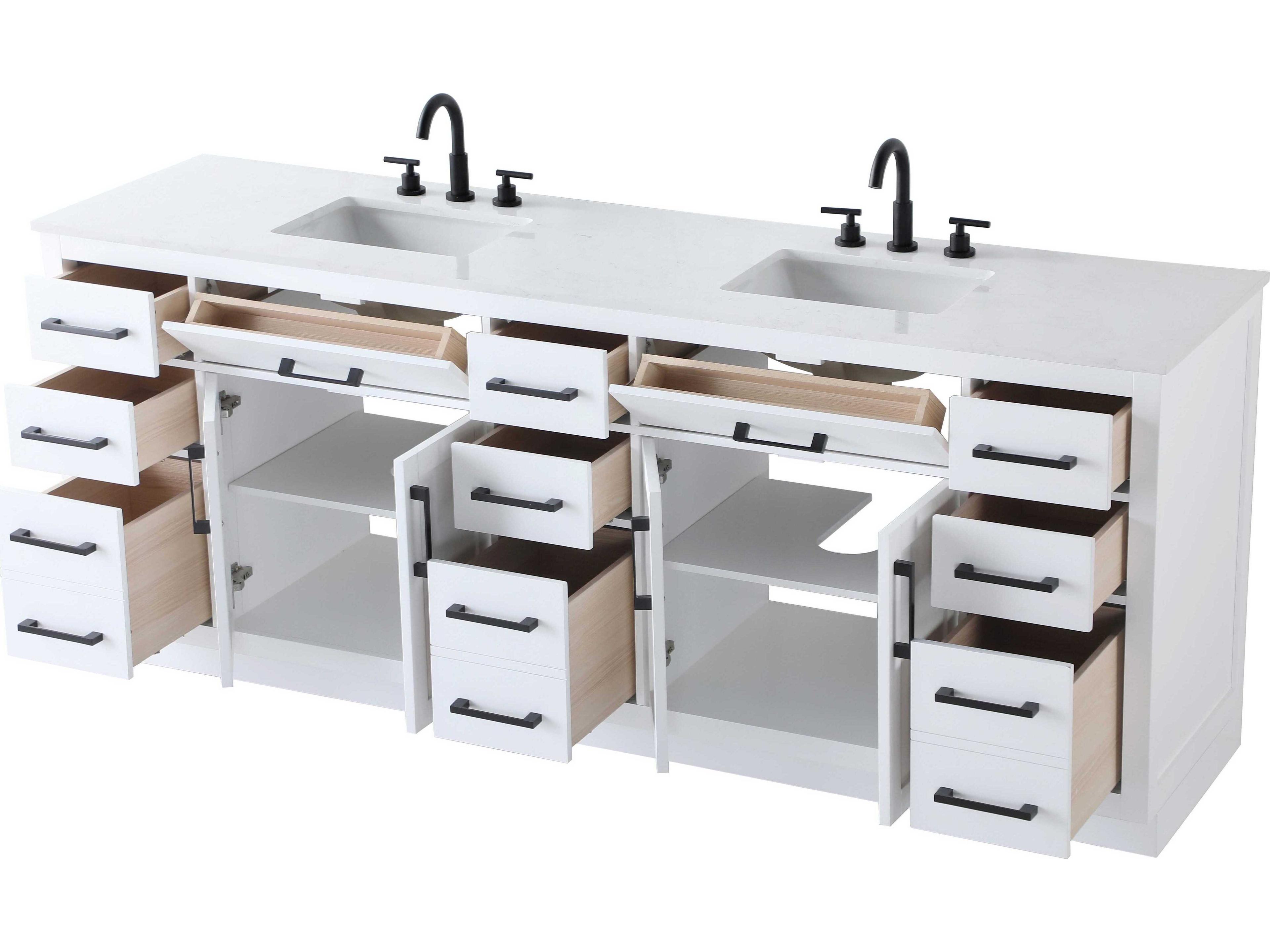 Elegant Lighting Alden White 84" Vanity