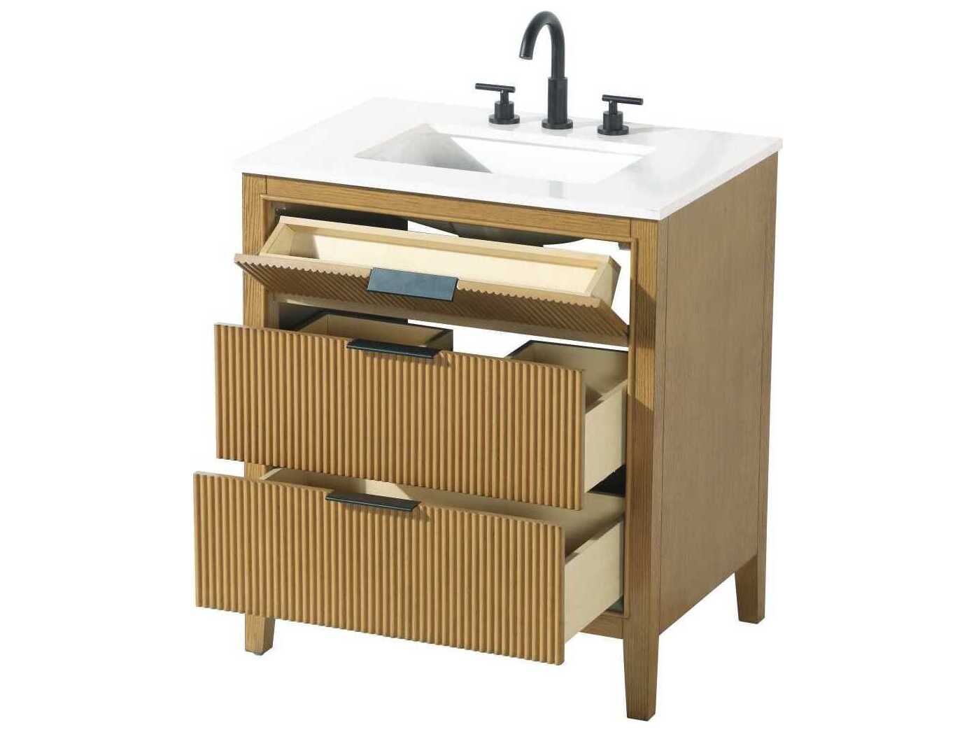 Elegant Lighting Langston 30" Honey Teak Vanity