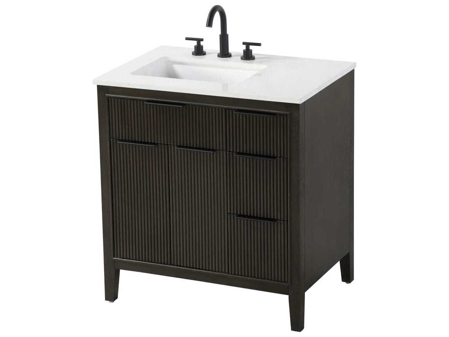 Elegant Lighting Langston 32" Chocolate Oak Vanity