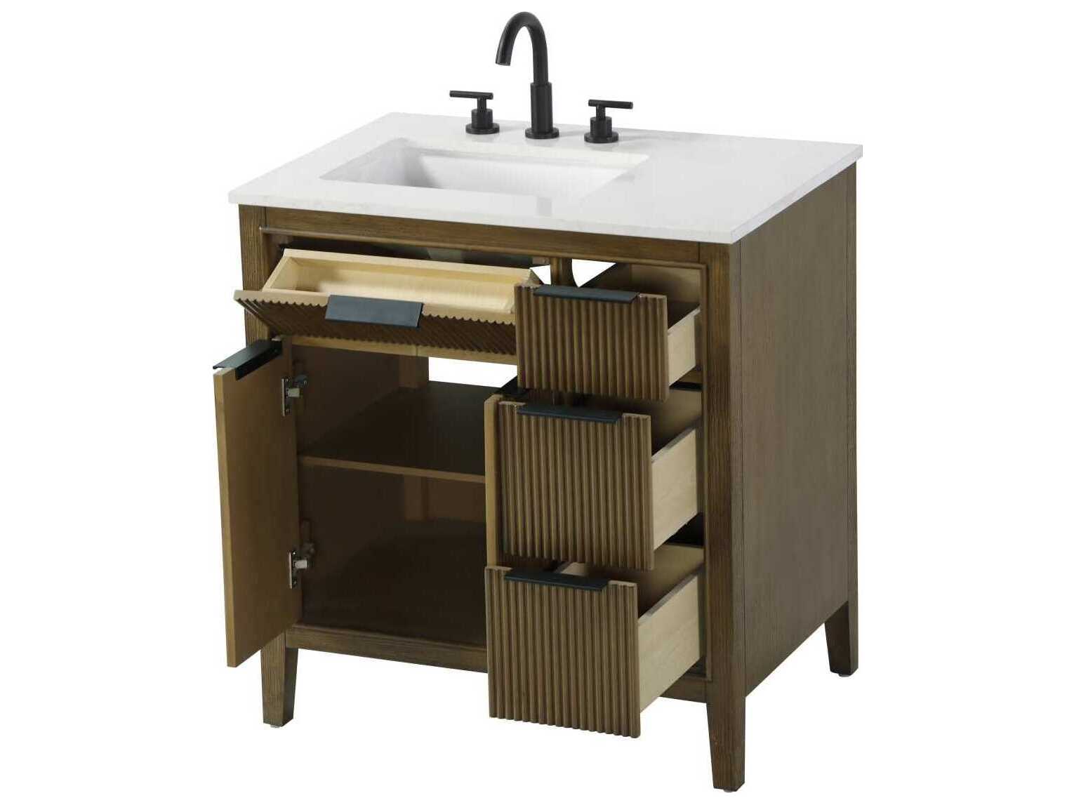 Elegant Lighting Langston 32" Hazel Oak Vanity