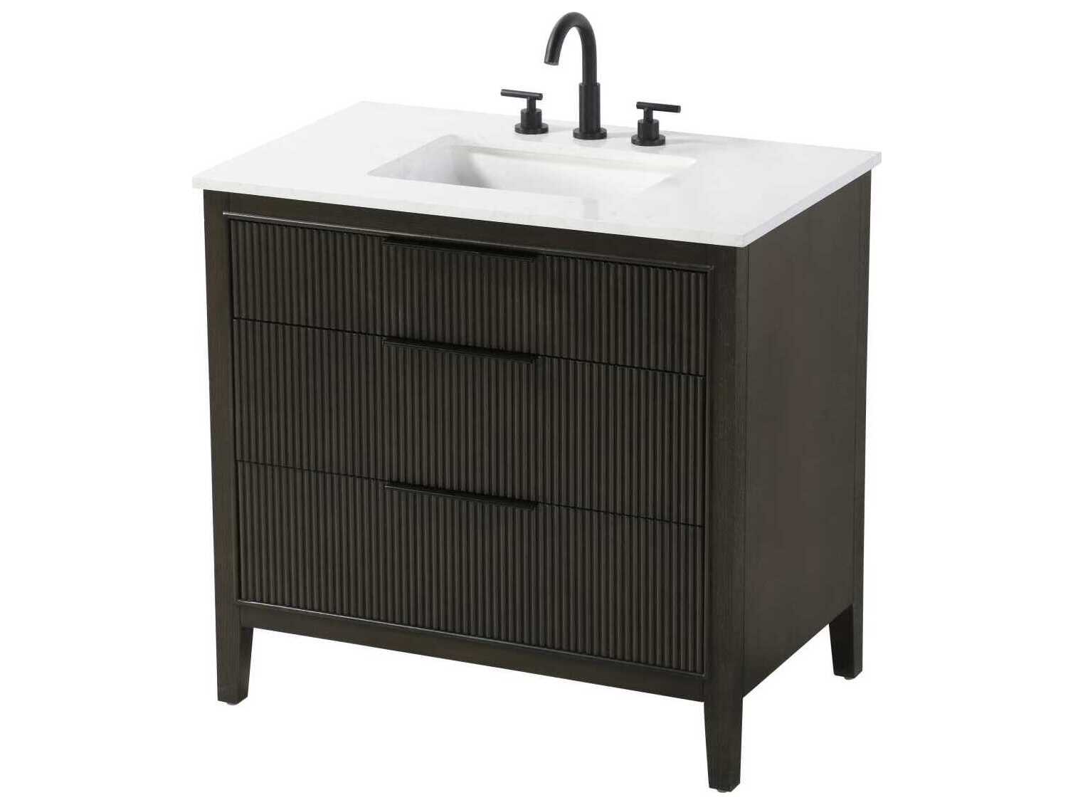 Elegant Lighting Langston 36" Chocolate Oak Vanity