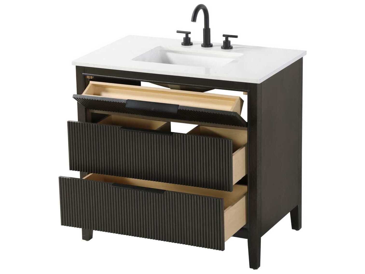 Elegant Lighting Langston 36" Chocolate Oak Vanity