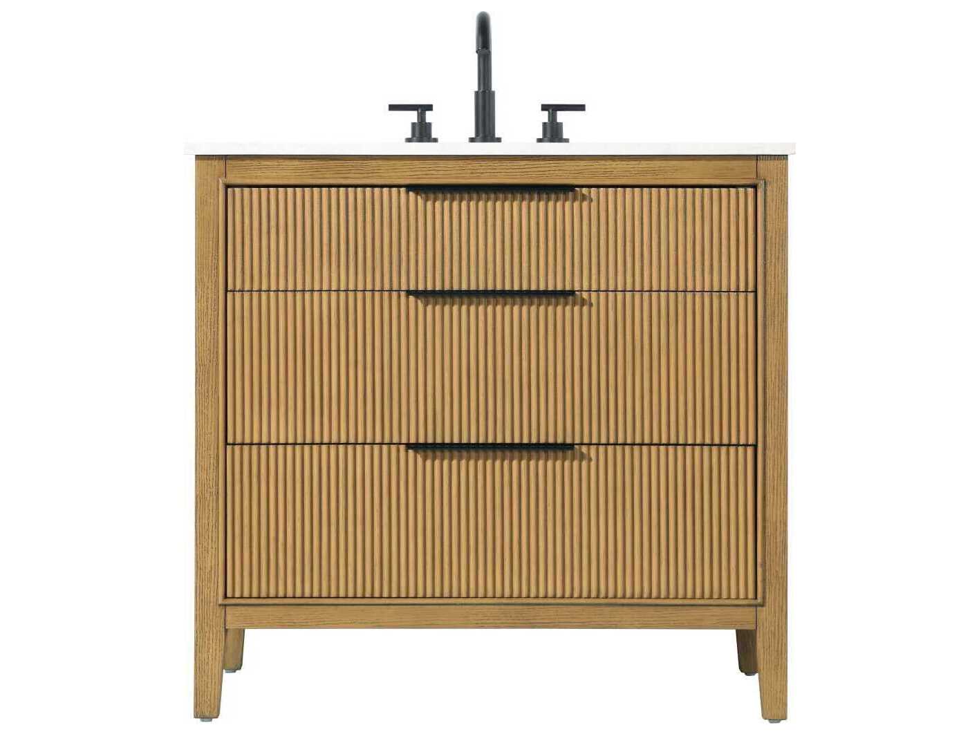 Elegant Lighting Langston 36" Honey Teak Vanity