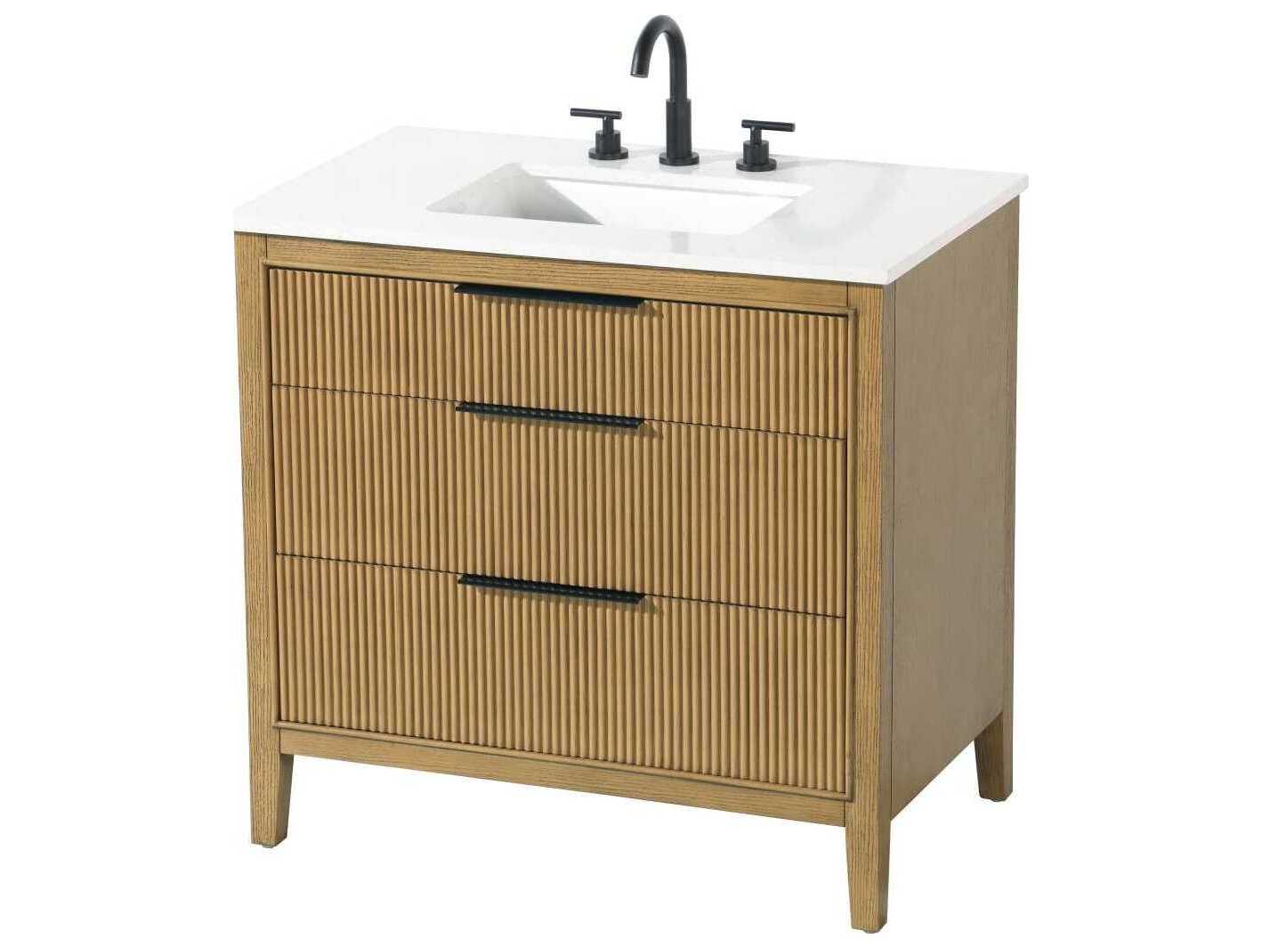 Elegant Lighting Langston 36" Honey Teak Vanity