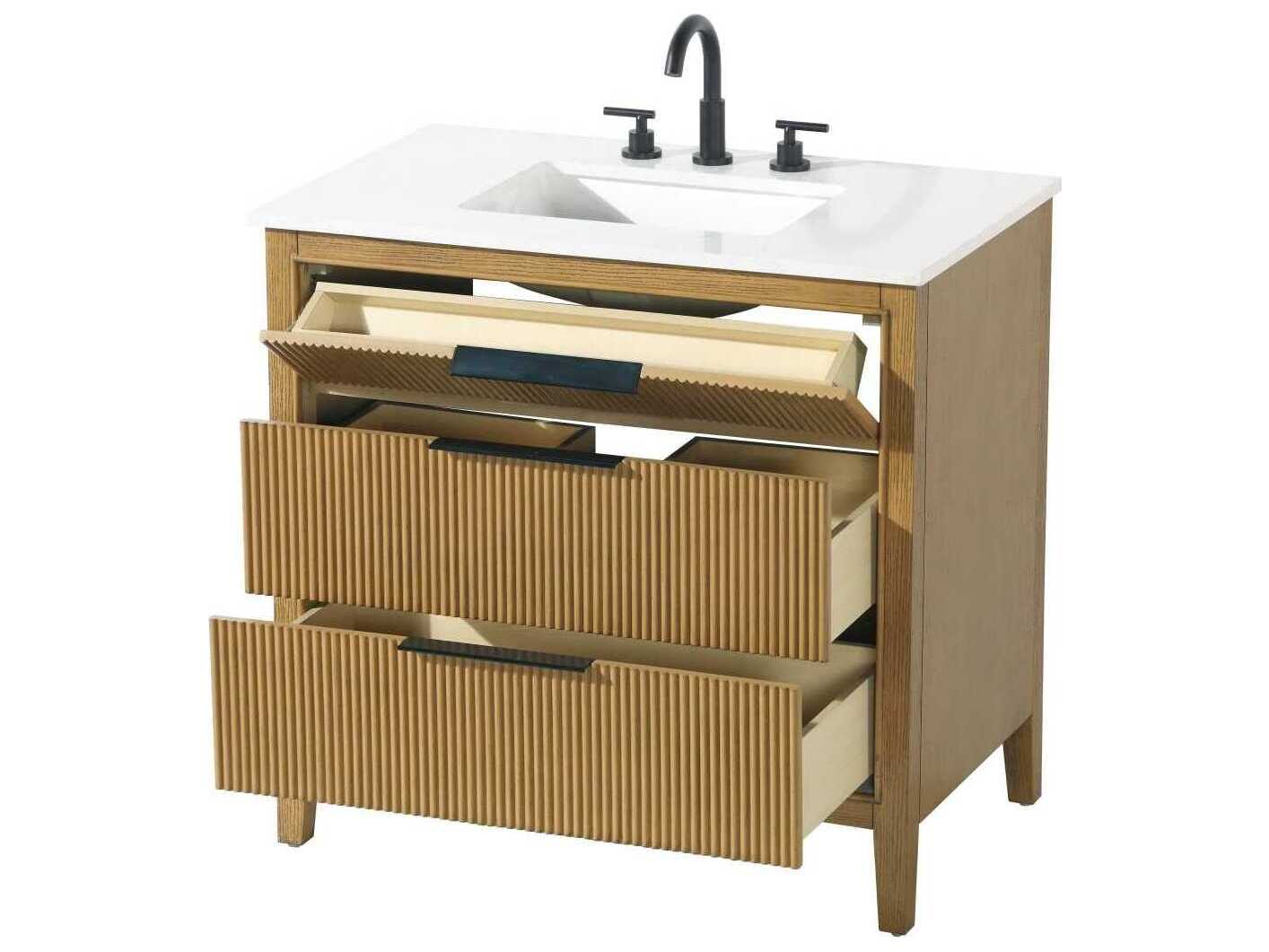 Elegant Lighting Langston 36" Honey Teak Vanity