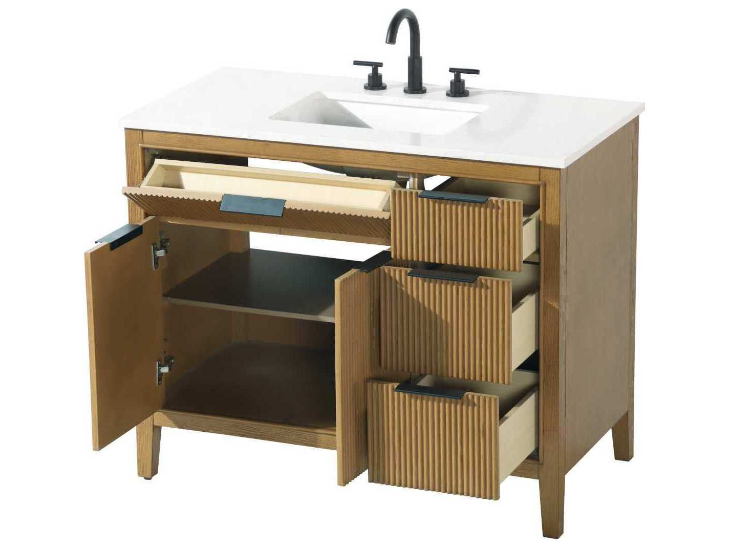 Elegant Lighting Langston 42" Honey Teak Vanity