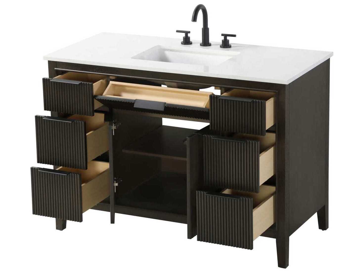 Elegant Lighting Langston 48" Chocolate Oak Vanity