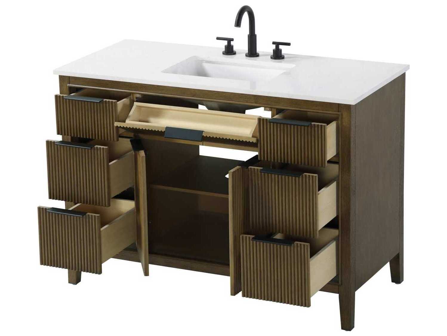 Elegant Lighting Langston 48" Hazel Oak Vanity