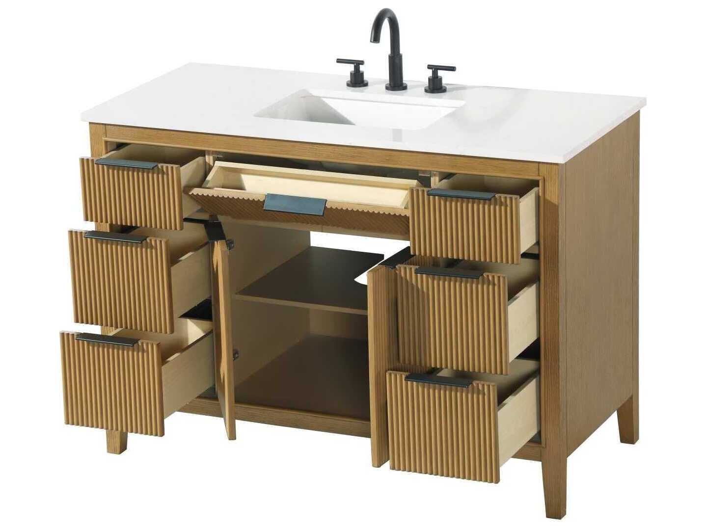 Elegant Lighting Langston 48" Honey Teak Vanity