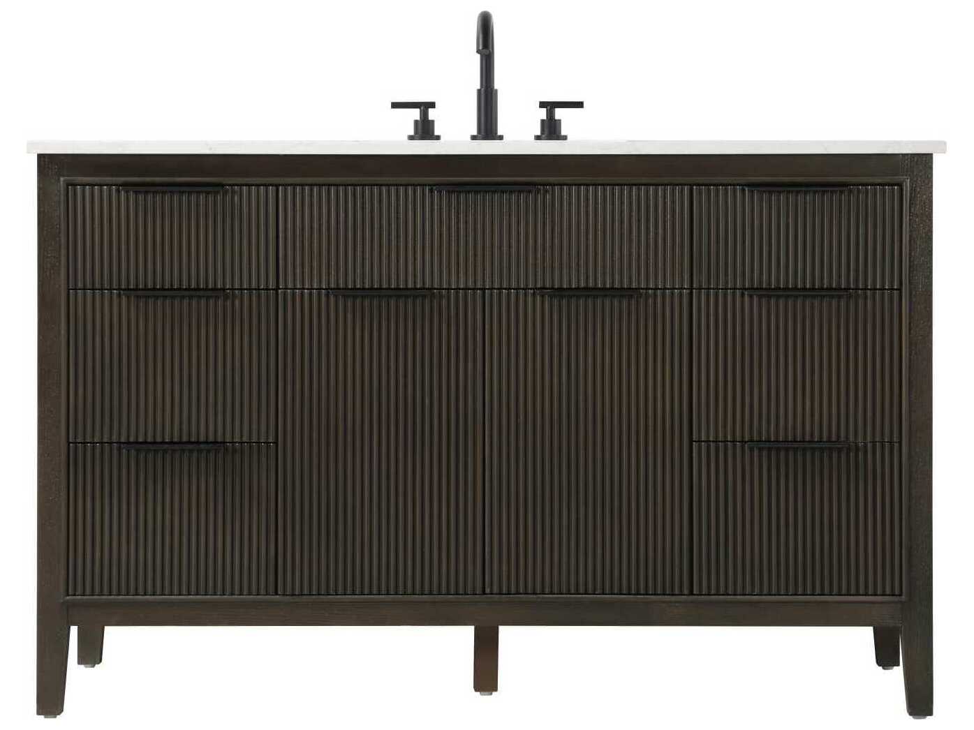 Elegant Lighting Langston 54" Chocolate Oak Vanity