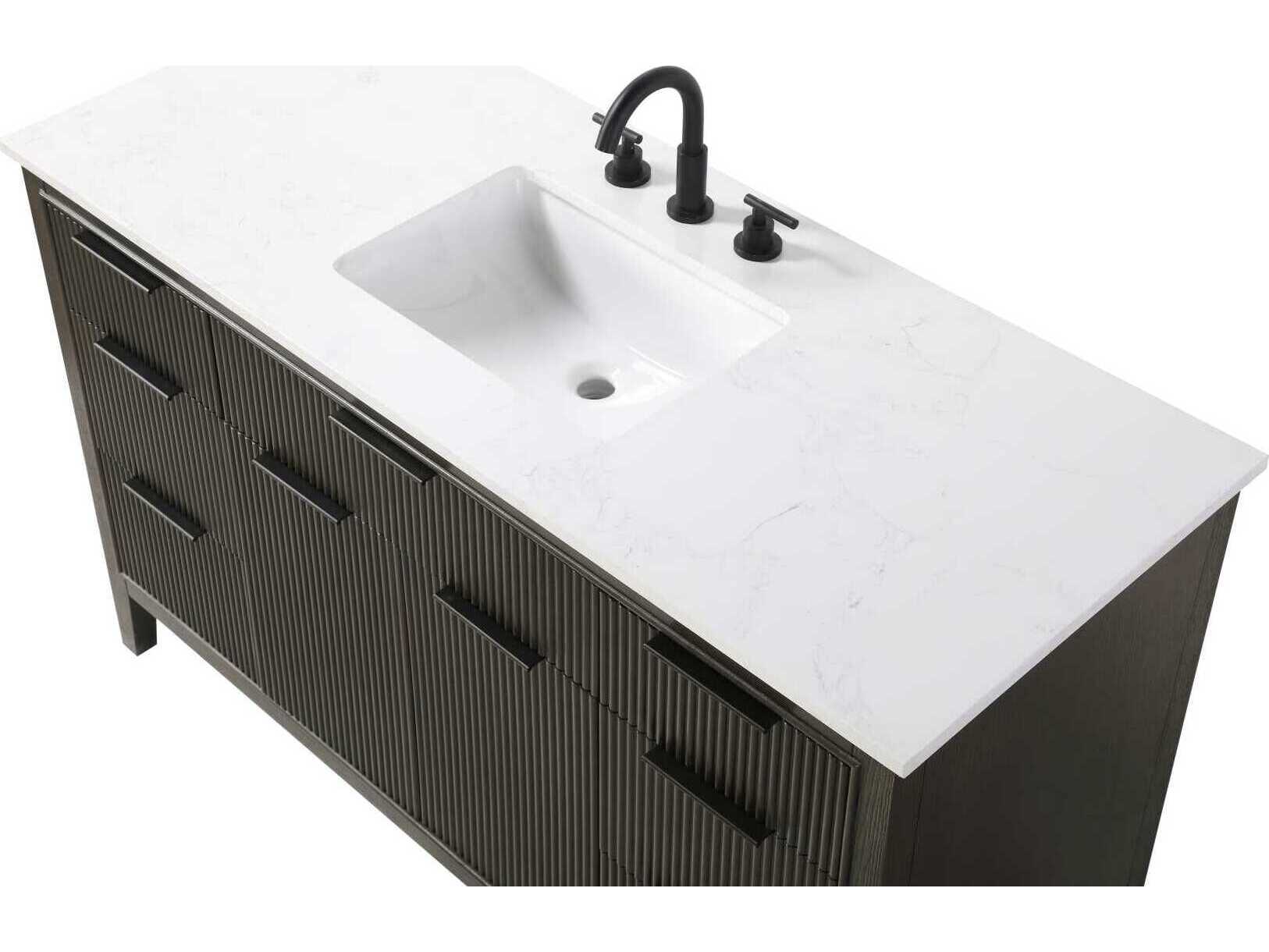 Elegant Lighting Langston 54" Chocolate Oak Vanity