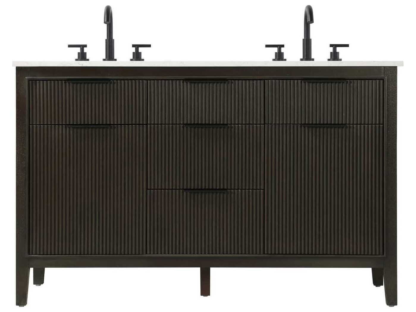 Elegant Lighting Langston 54" Chocolate Oak Vanity