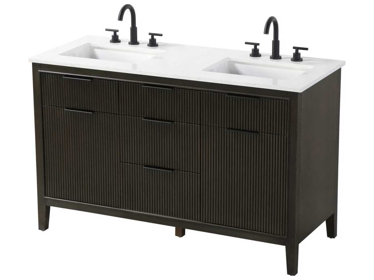 Elegant Lighting Langston 54" Chocolate Oak Vanity