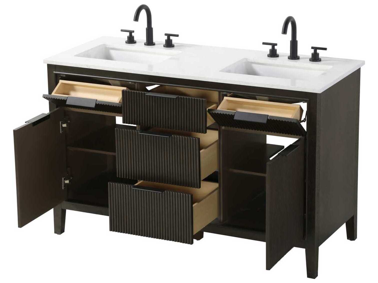 Elegant Lighting Langston 54" Chocolate Oak Vanity