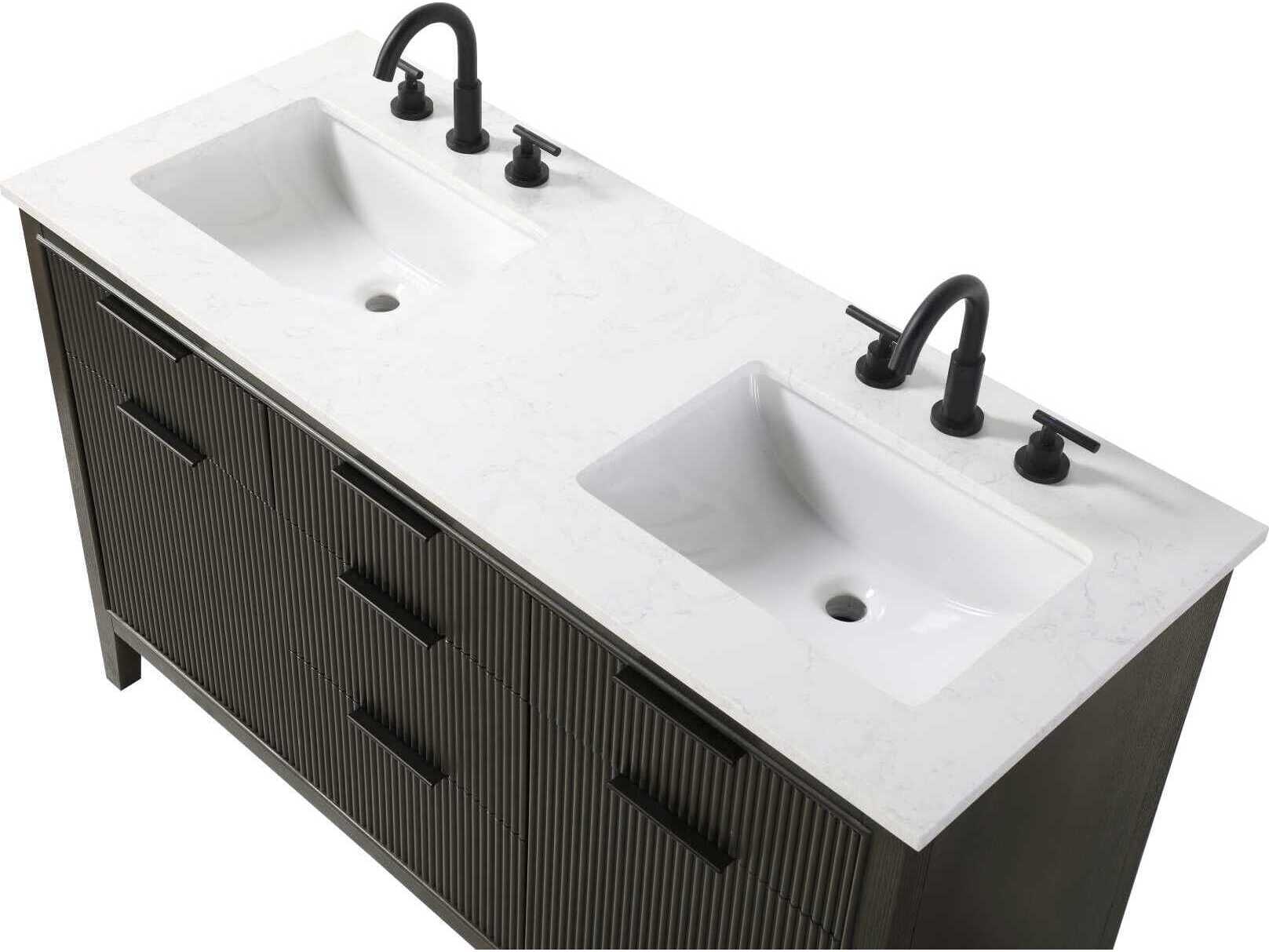 Elegant Lighting Langston 54" Chocolate Oak Vanity