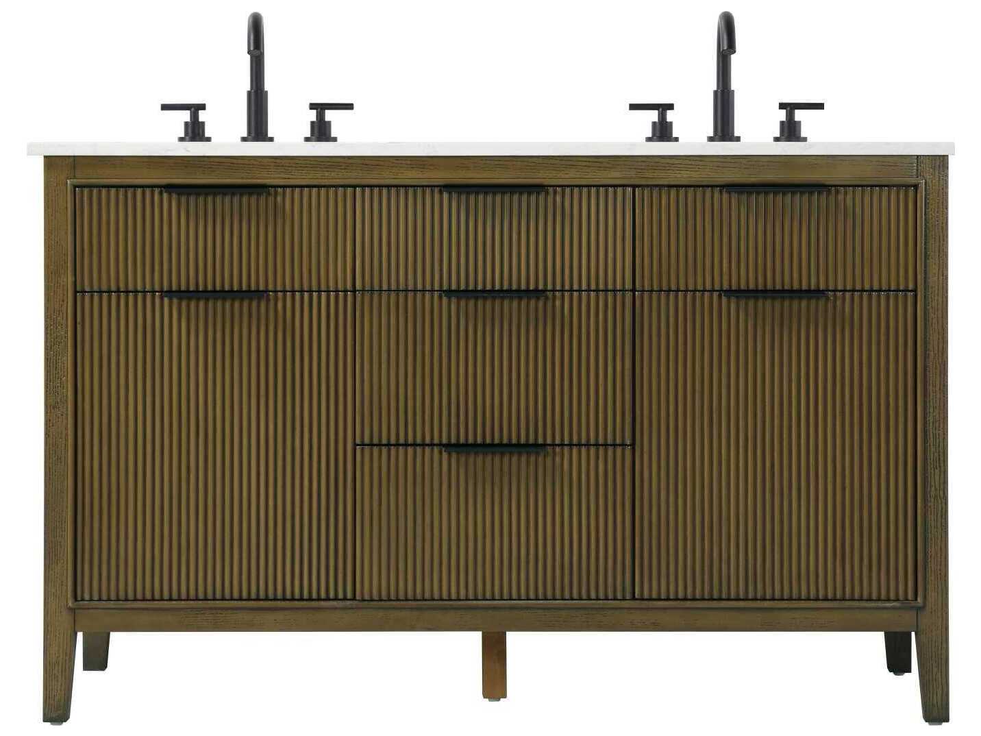 Elegant Lighting Langston 54" Hazel Oak Vanity