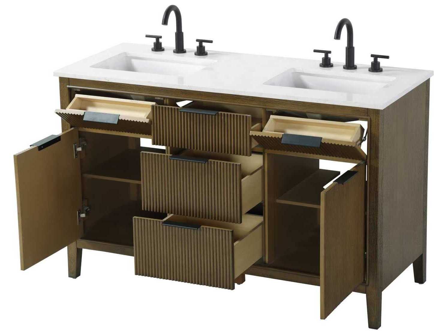 Elegant Lighting Langston 54" Hazel Oak Vanity