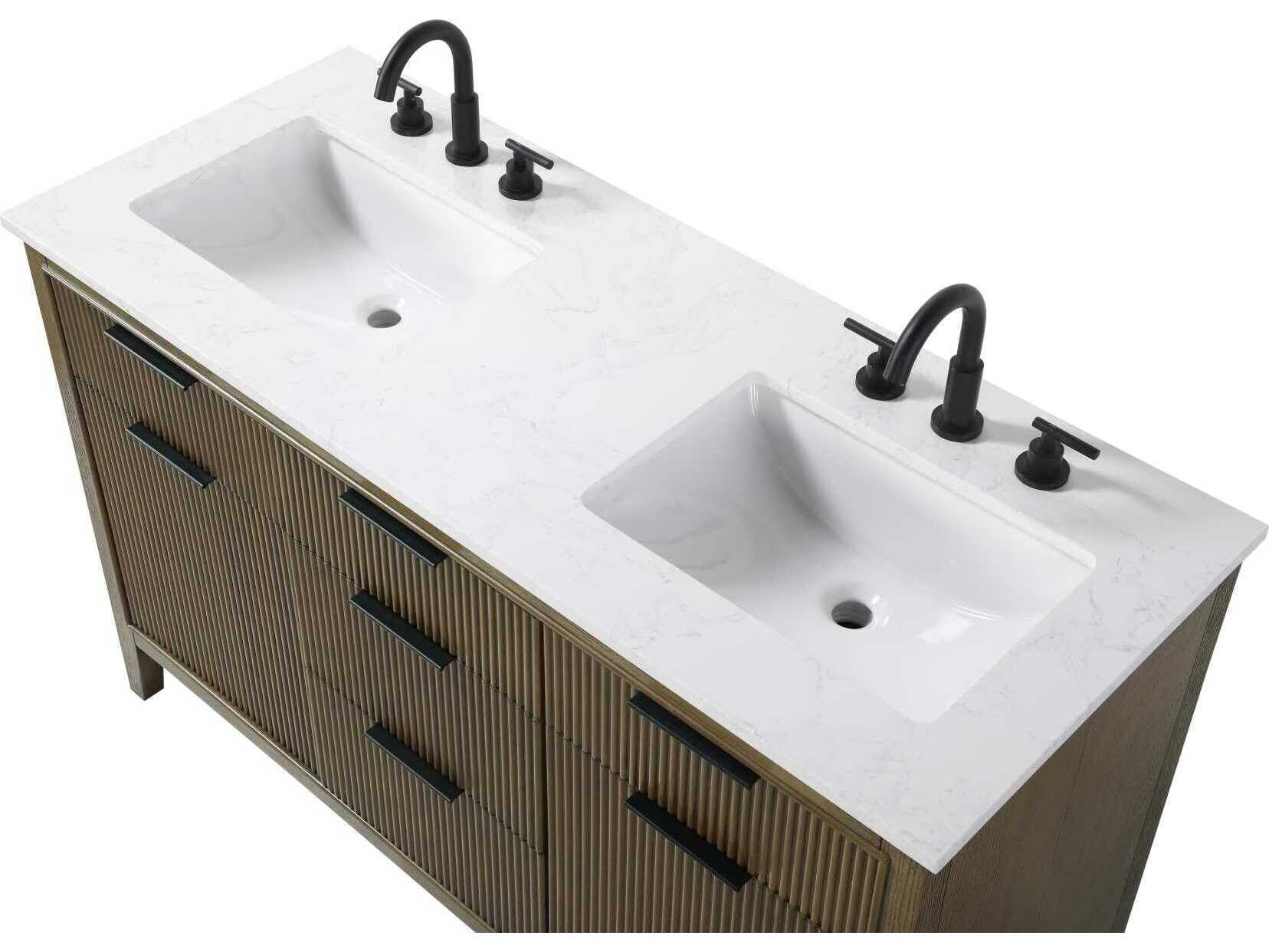 Elegant Lighting Langston 54" Hazel Oak Vanity