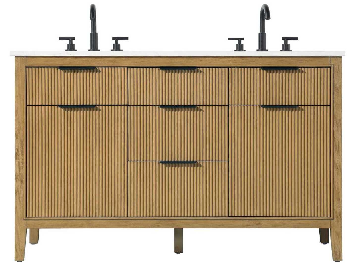 Elegant Lighting Langston 54" Honey Teak Vanity