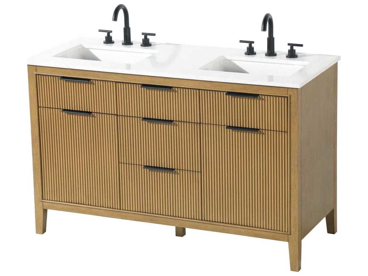 Elegant Lighting Langston 54" Honey Teak Vanity