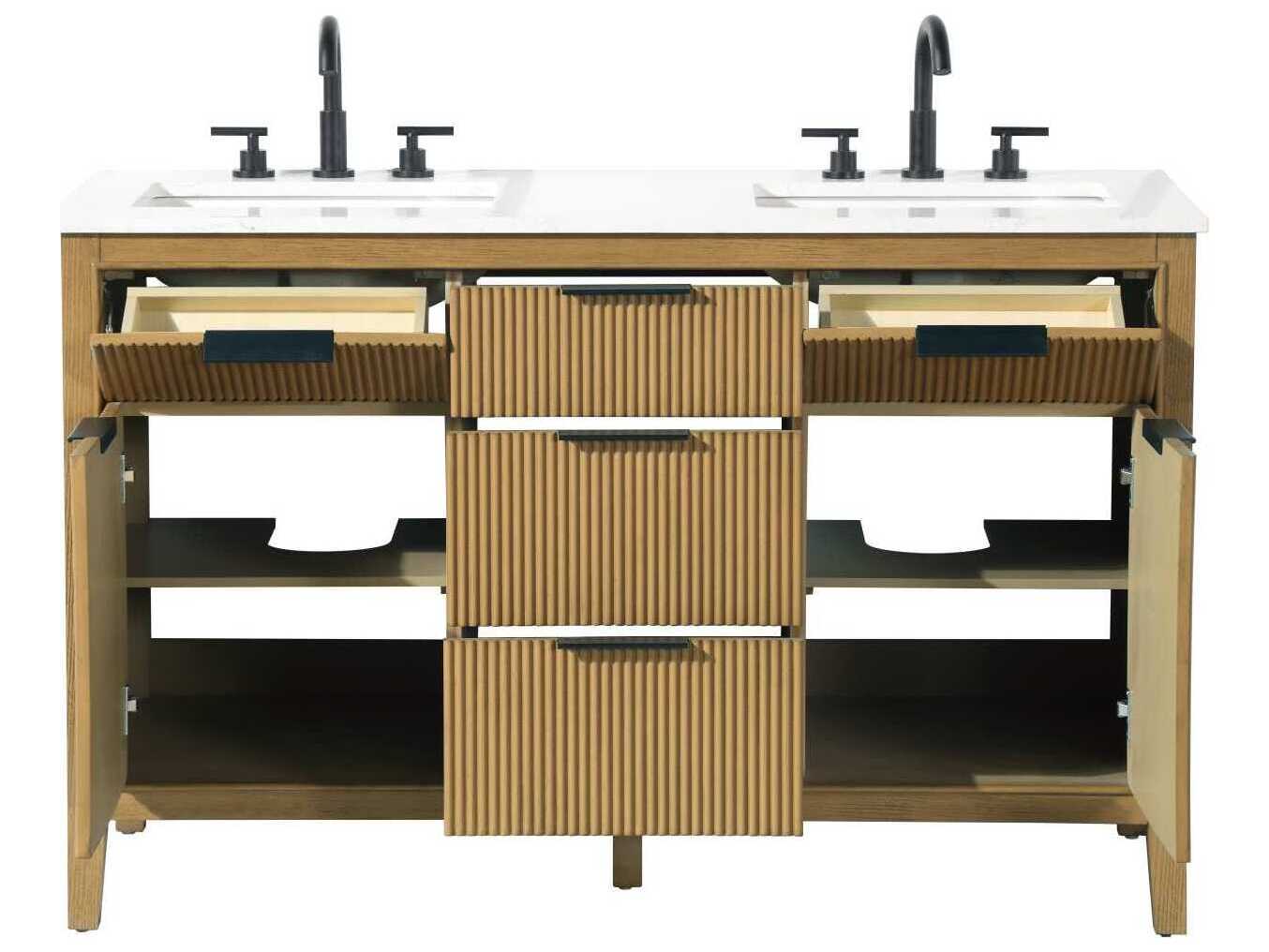 Elegant Lighting Langston 54" Honey Teak Vanity