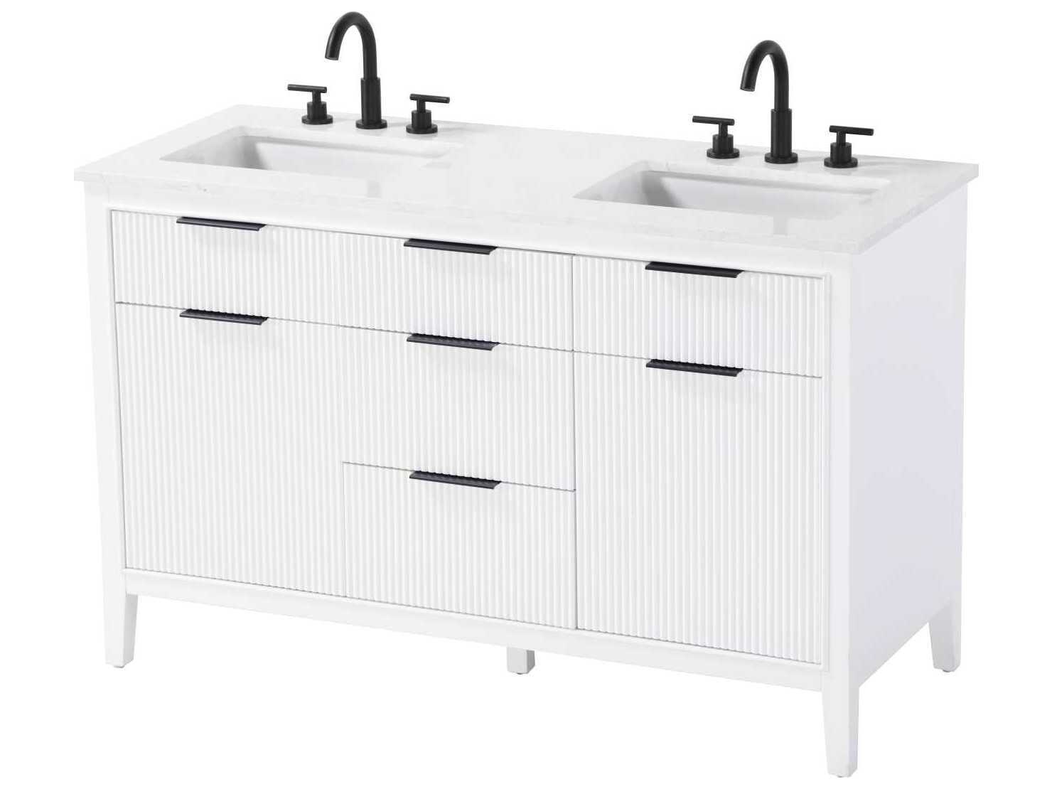 Elegant Lighting Langston 54" White Vanity