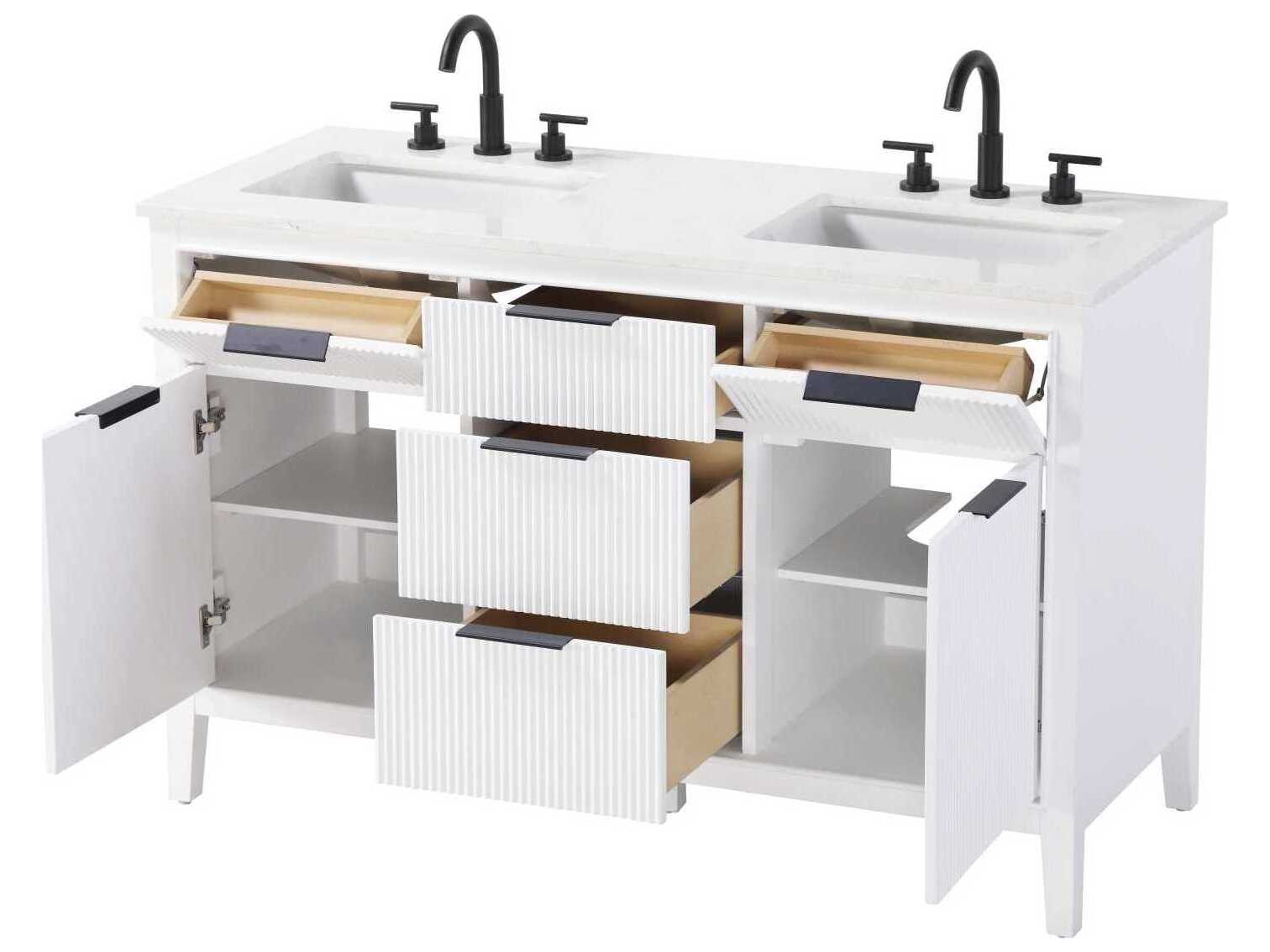 Elegant Lighting Langston 54" White Vanity