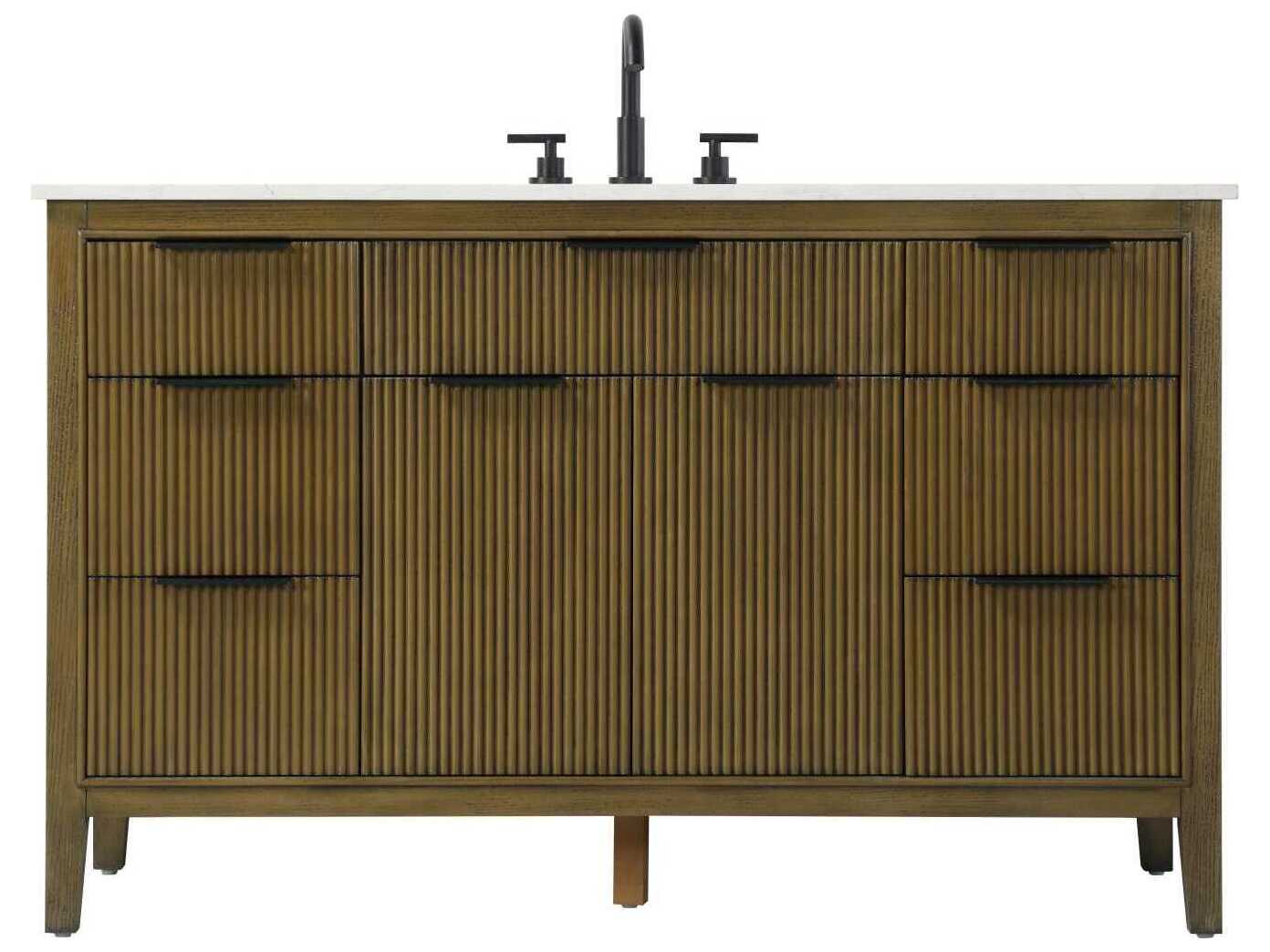 Elegant Lighting Langston 54" Hazel Oak Vanity