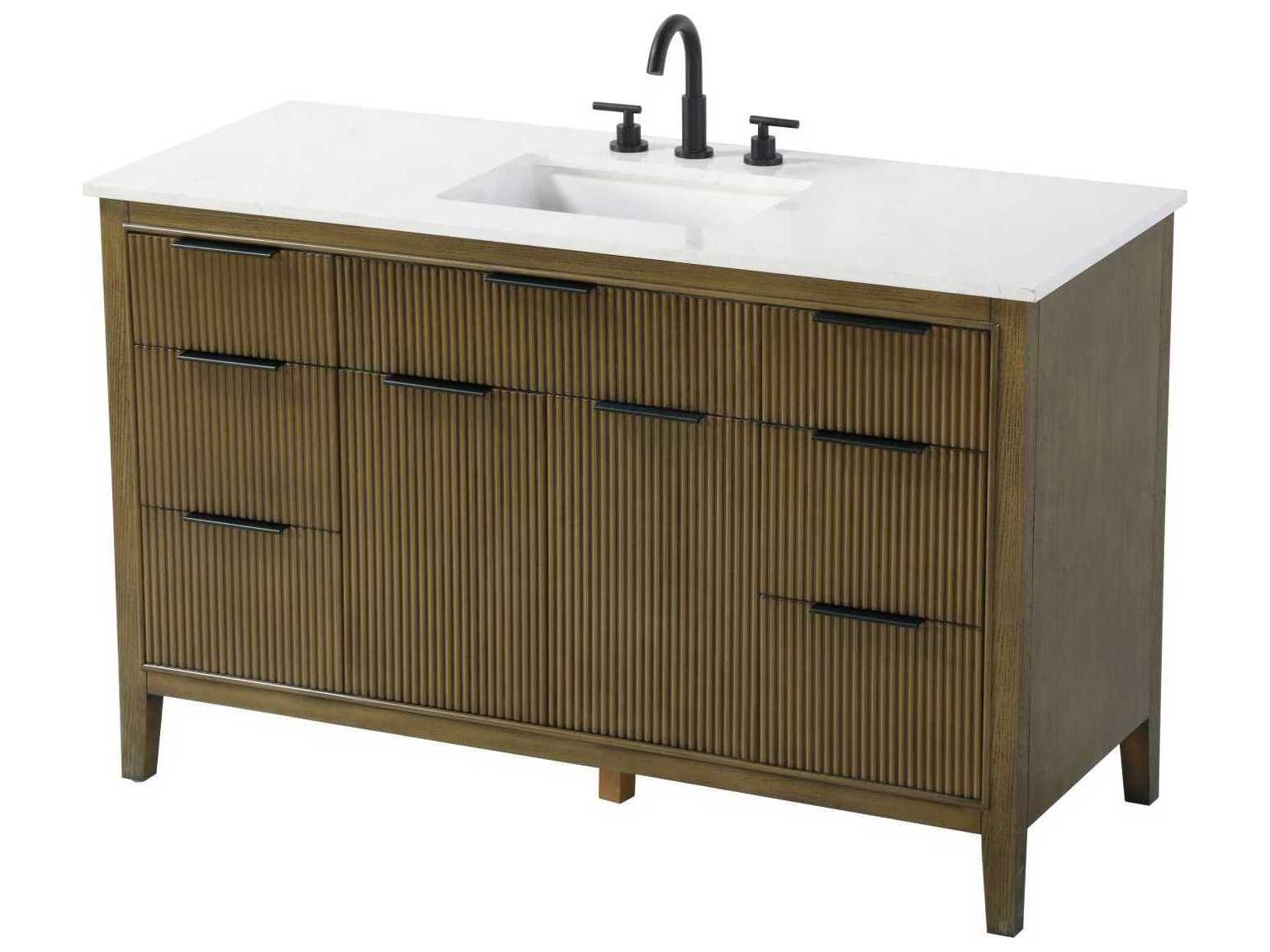Elegant Lighting Langston 54" Hazel Oak Vanity