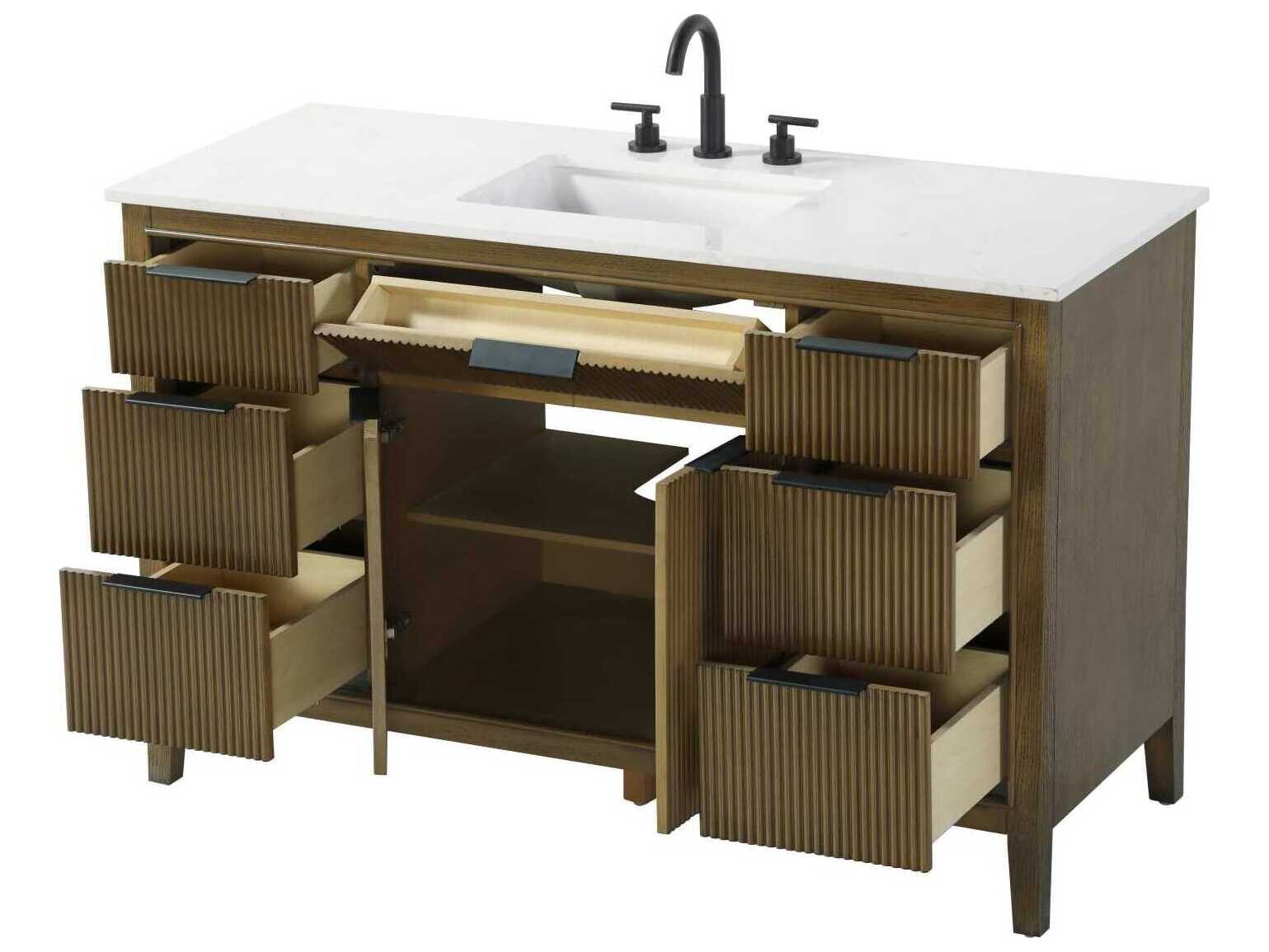 Elegant Lighting Langston 54" Hazel Oak Vanity