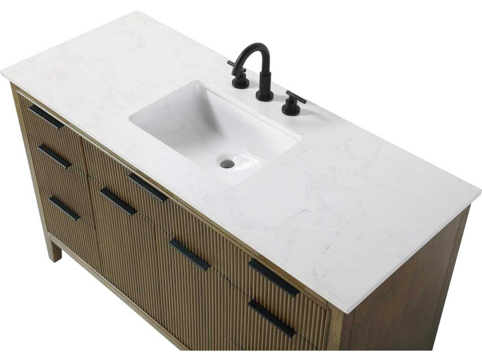 Elegant Lighting Langston 54" Hazel Oak Vanity