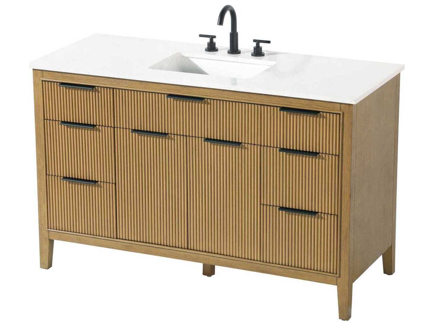 Elegant Lighting Langston 54" Honey Teak Vanity