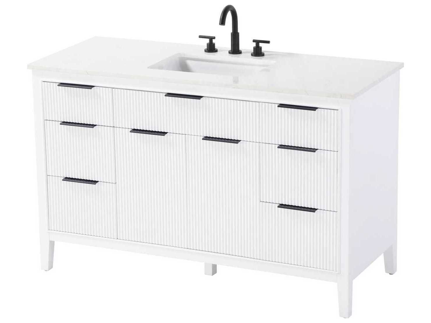 Elegant Lighting Langston 54" White Vanity